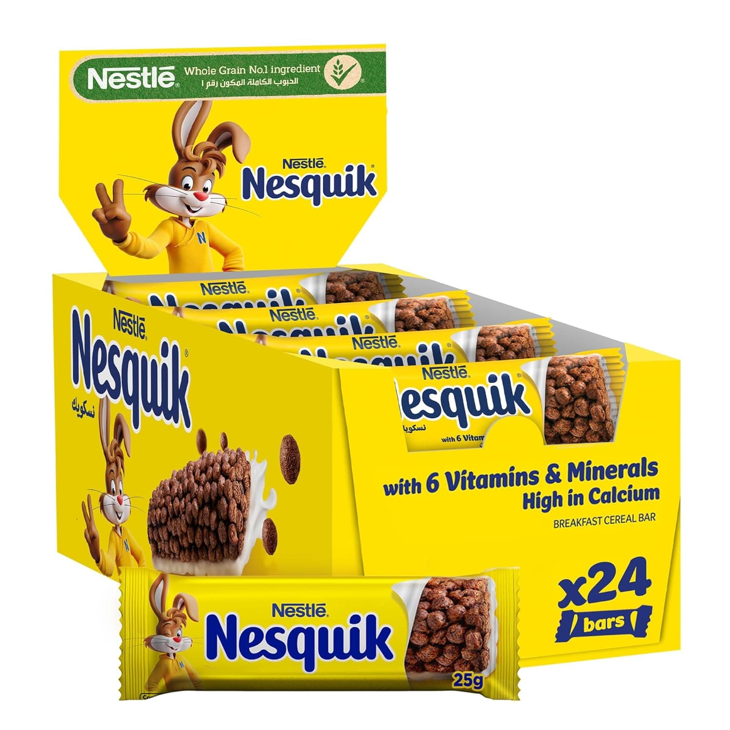 Nestlé Nesquik Chocolate Cereal Bars (25g, Pack of 24)