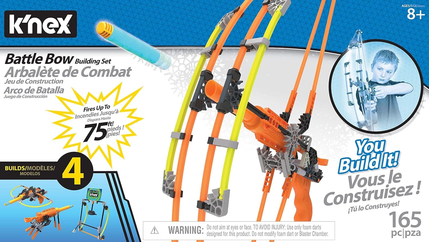 K'NEX K-Force Battle Bow Build and Blast Set, Blue, for 8-15 years