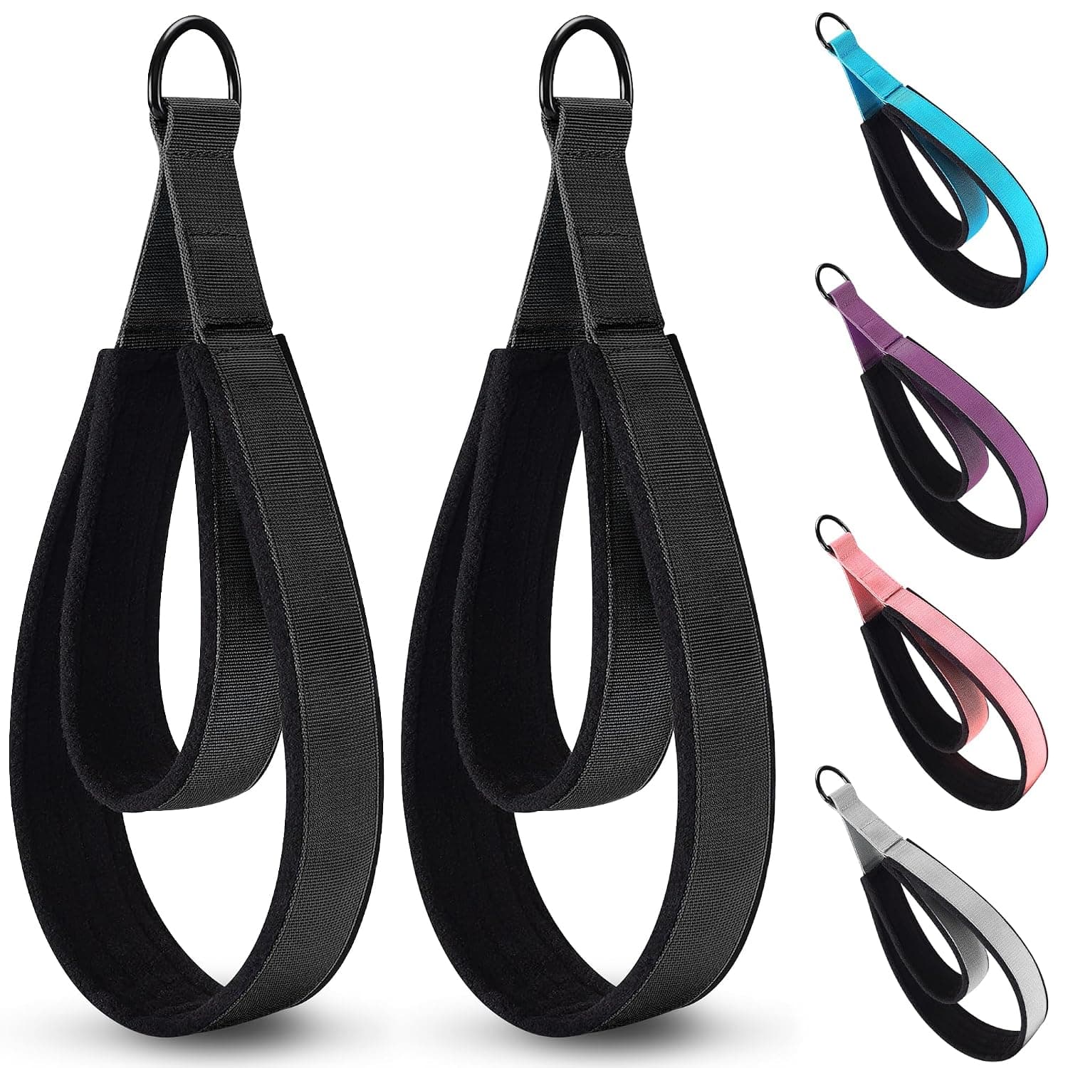 2PCS Pilates Strap, Pilates Double Loop Strap, Comfortable Enhanced Thickness, Fitness D-Ring Double Loop Strap, Pilates Equipment D-Ring Strap, Home Gym Yoga Workout Accessories