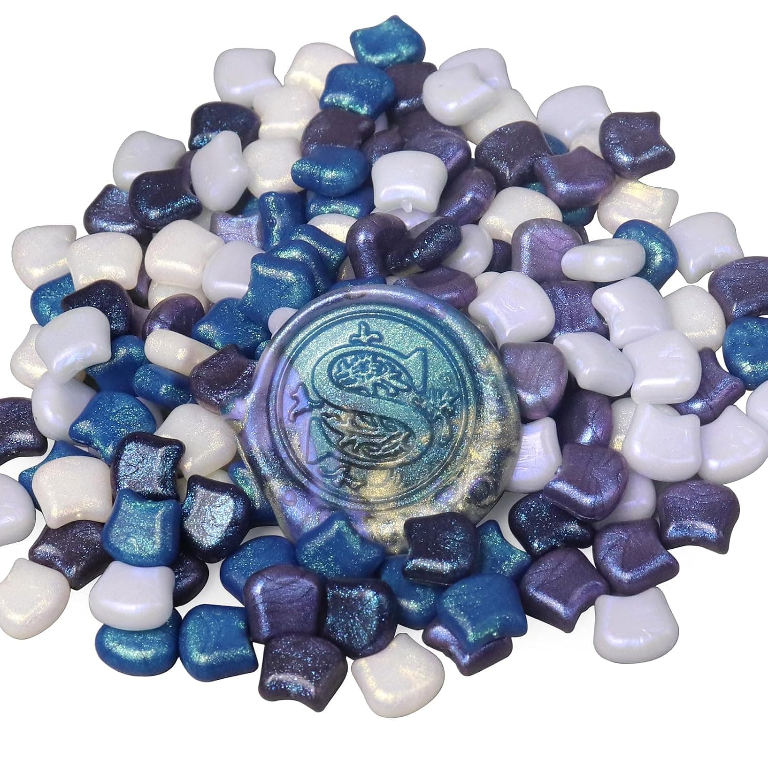 fsalisa Cat Head Shape Sealing Wax Beads - 160pcs Wax Seal Beads for Wedding Invitations, Christmas Cards, Envelopes, Wine Packages, Gift Wrapping (Galactic Purple)