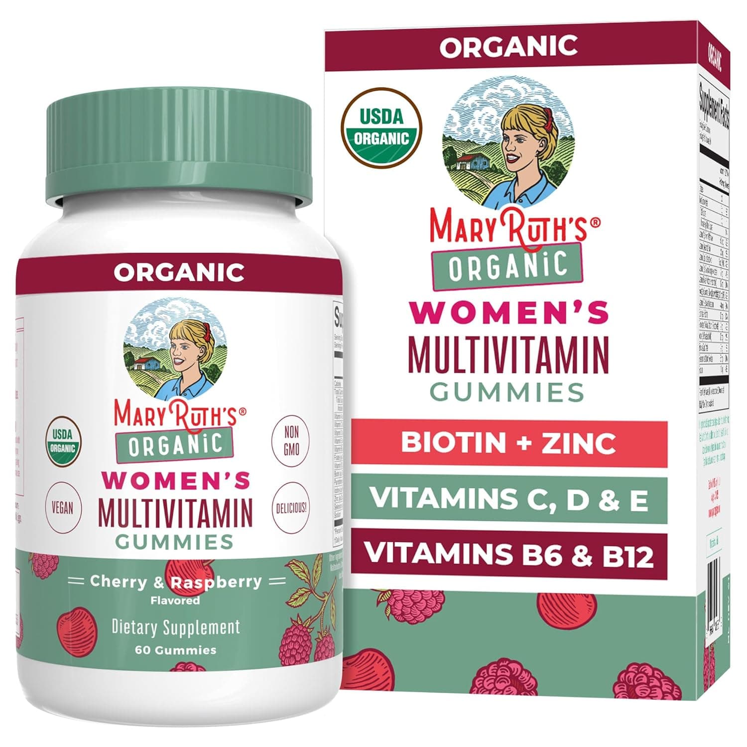 Vitamins for Women | USDA Organic | Vegan Womens Vitamins | Immune Support Daily Women's Multivitamin | Hair, Skin and Nail Gummy Vitamins for Women | 60 Count