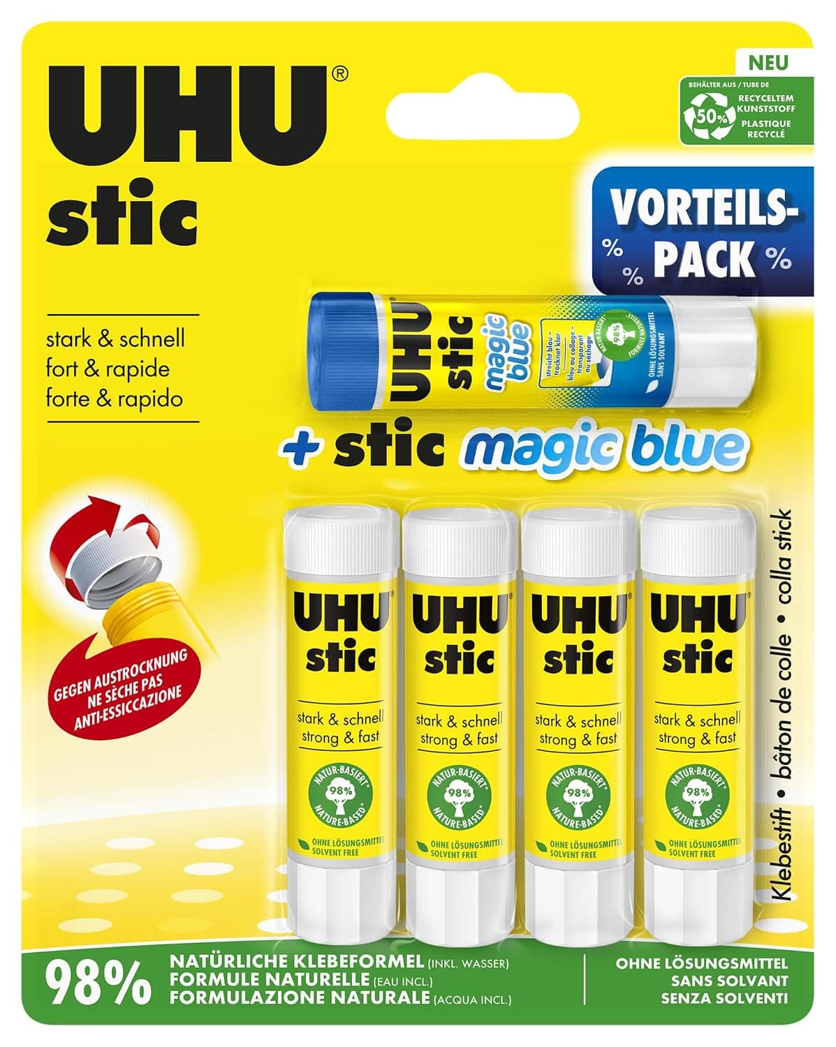 Uhu 45275-5 glue sticks 4x Stic mit 1x Magic Stic, 8.2 g