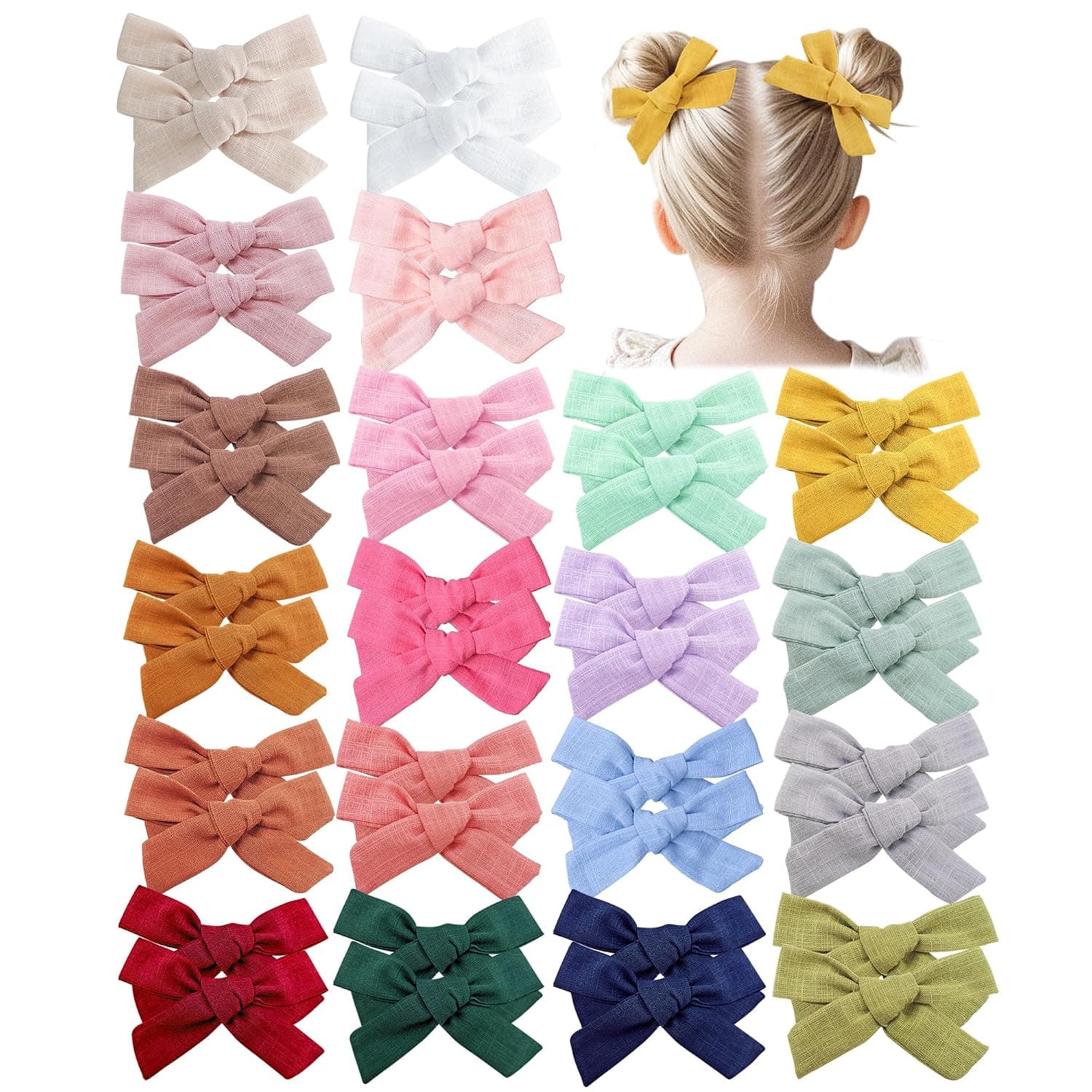 Prohouse 40 PCS Baby Girl Hair Clips, 40 Pieces, Feminine Bow Hair Barrettes Accessory for Babies, Toddlers, Girls