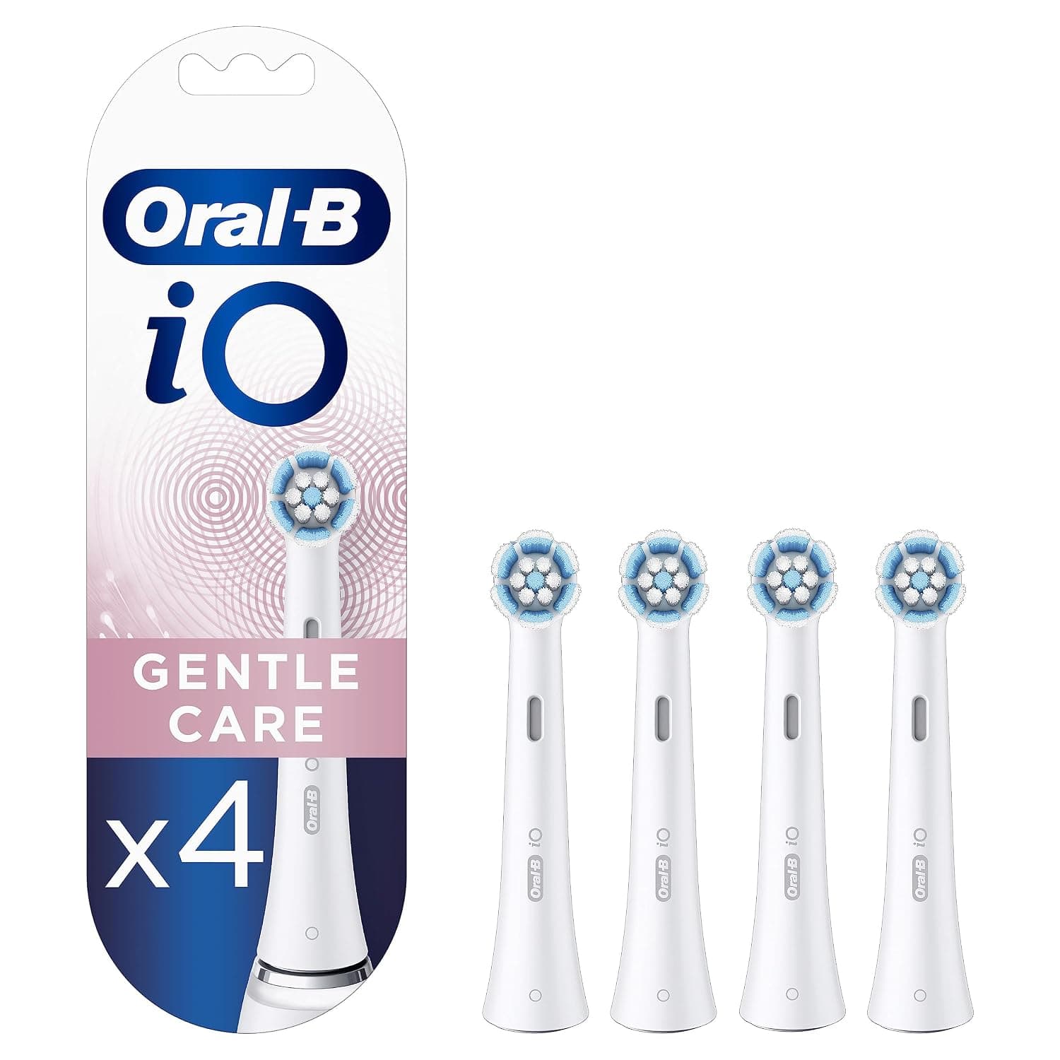 Oral-B iO Gentle Care Replacement Brush Heads for Electric Toothbrush for Gentle Cleaning on Sensitive Areas and Healthier Gums, White