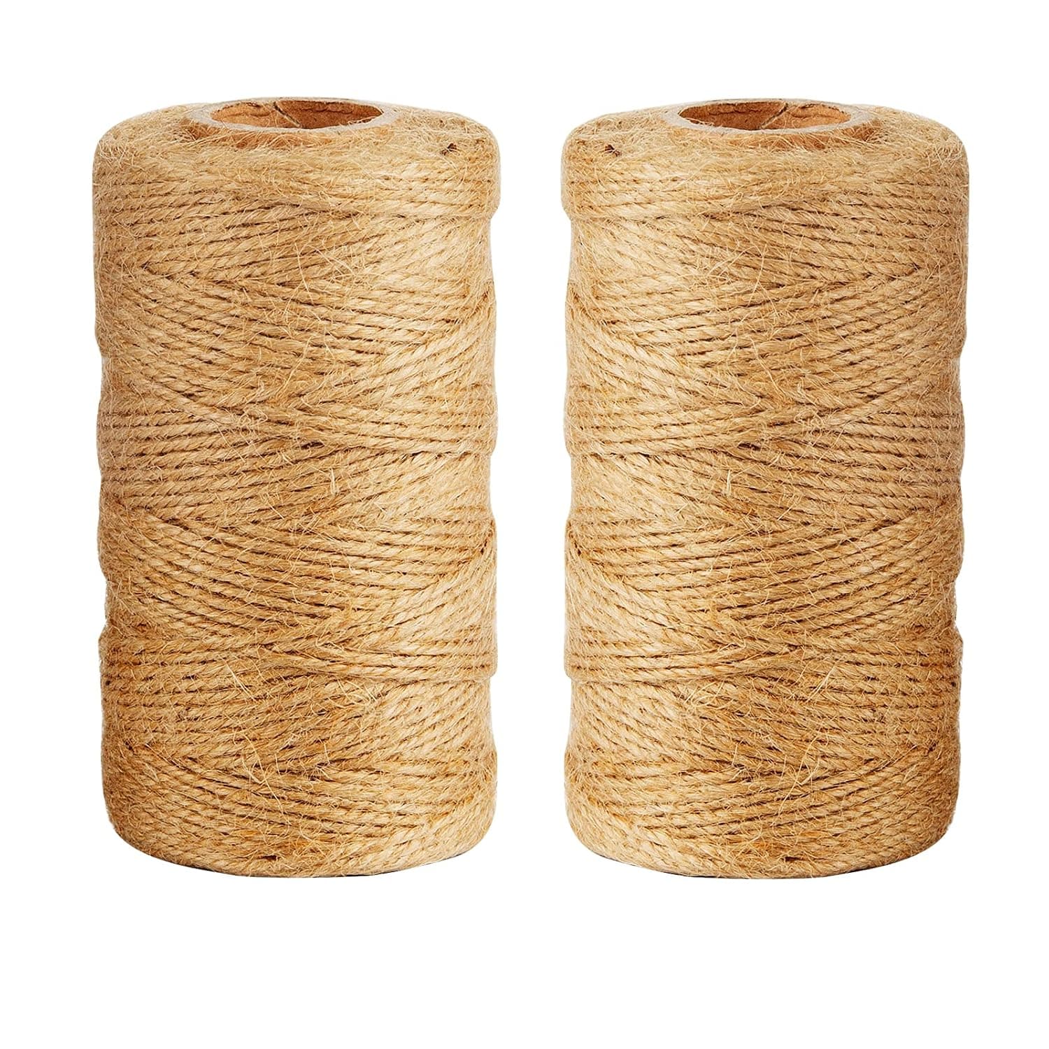 AUERVO 100M 2 Roll Natural Jute Twine, 3 Ply Garden String Brown Twine For DIY Crafts Decoration Gift Wrapping Bundling Gardening