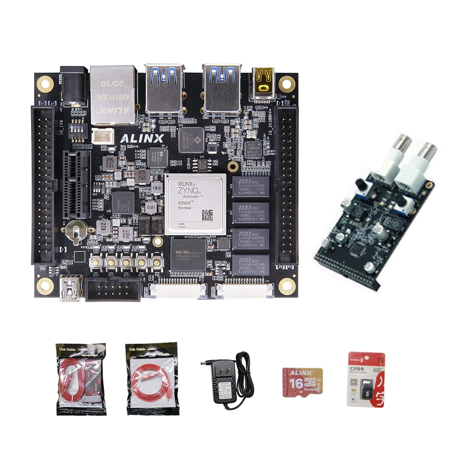 AXU2CGB: Xilinx Zynq UltraScale+ MPSoC ZU2CG FPGA Board with Customzied Fan Vitis-AI DPU 2GB DDR4 8GB EMMC (AN9767 Package)