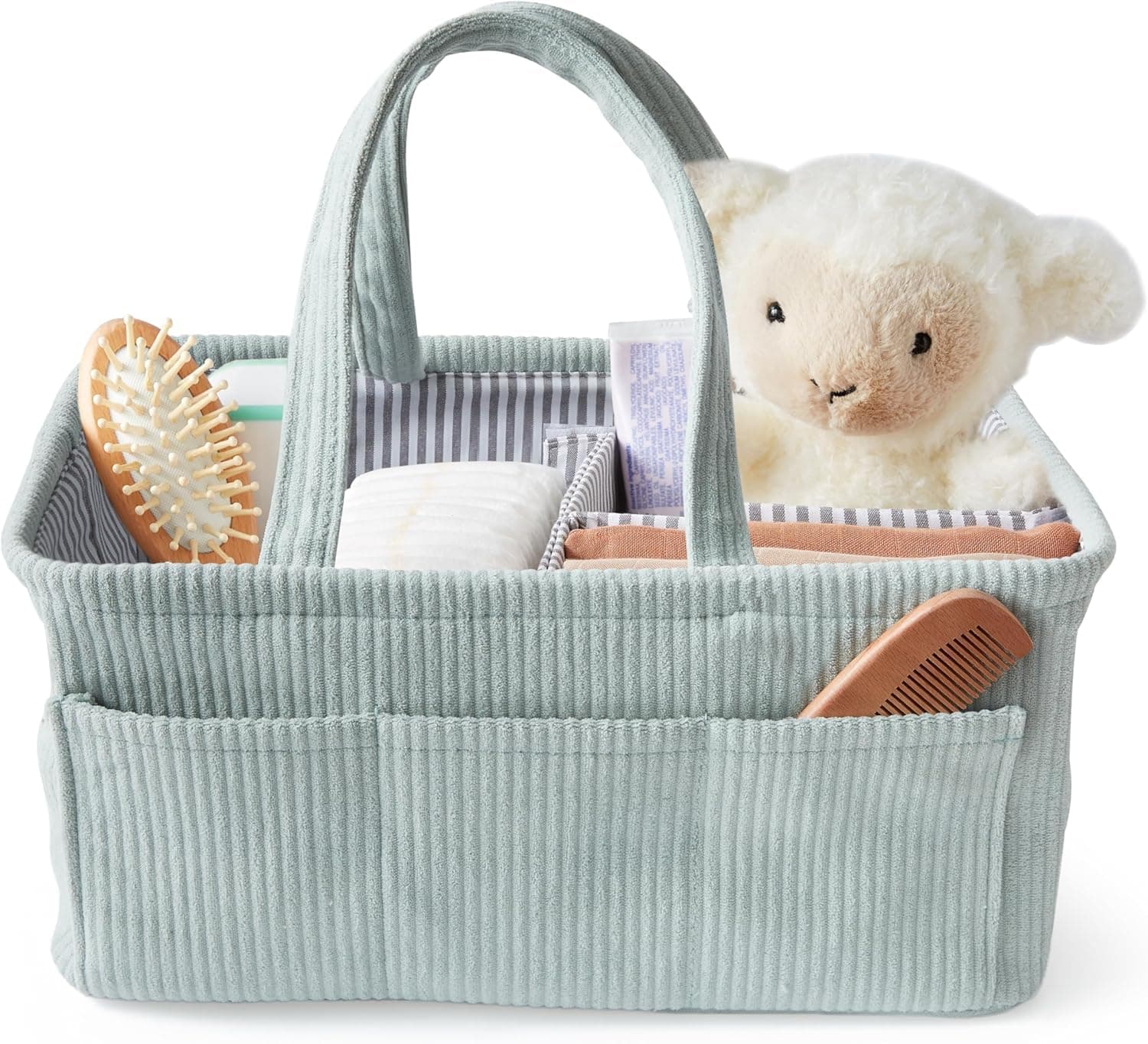 Diaper Caddy, Diaper Organizer or Storage, Portable Nursery Storage and Car Organizer, A Baby Gift Registry, Baby Shower Essentials & Caddy Organizer (Mint Green)