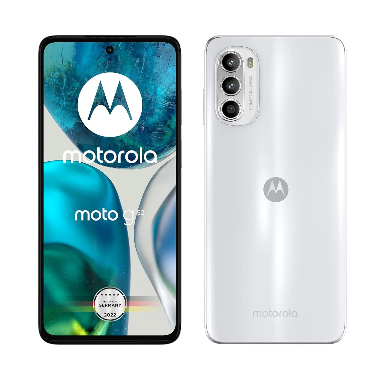 Motorola Moto G52 Dual-SIM 128GB ROM + 4GB RAM (GSM only | No CDMA) Factory Unlocked 4G/LTE Smartphone (Porcelain White) - International Version