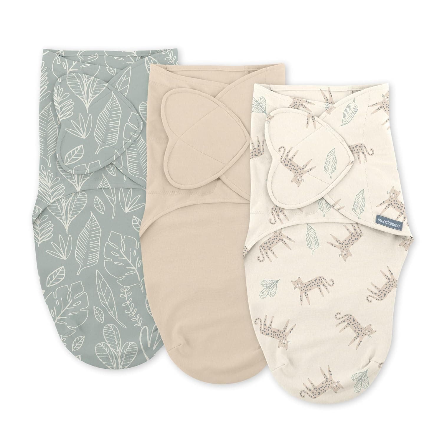 SwaddleMe by Ingenuity - Baby Swaddle, 1.0 TOG, Born Free, 3pk, 0-3 M