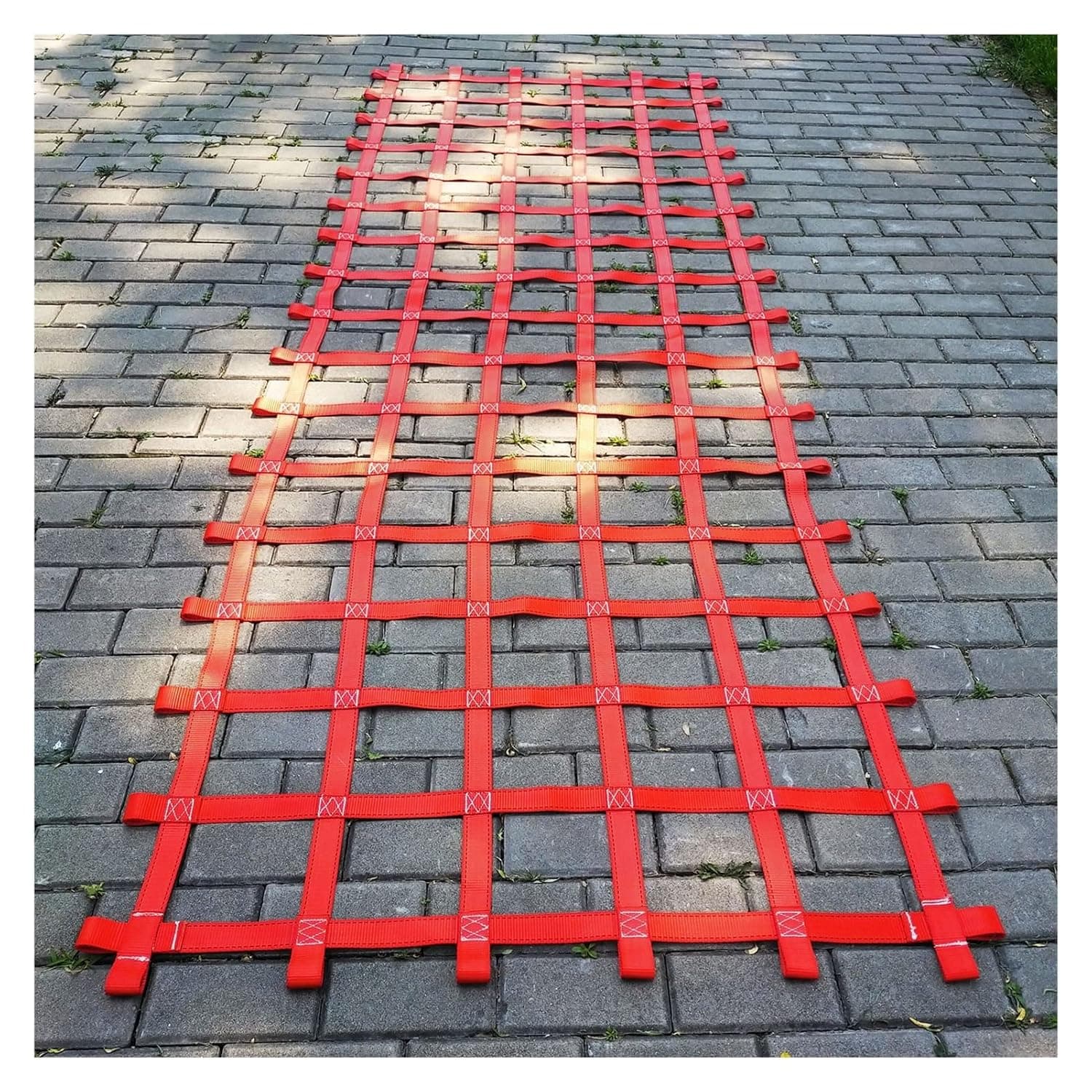 Heavy Duty Jungle Gym Climbing Net - C-Net for Playground Tree House Obstacle Course Indoor and Outdoor Red - Ideal for Kids' Climbing Adventure