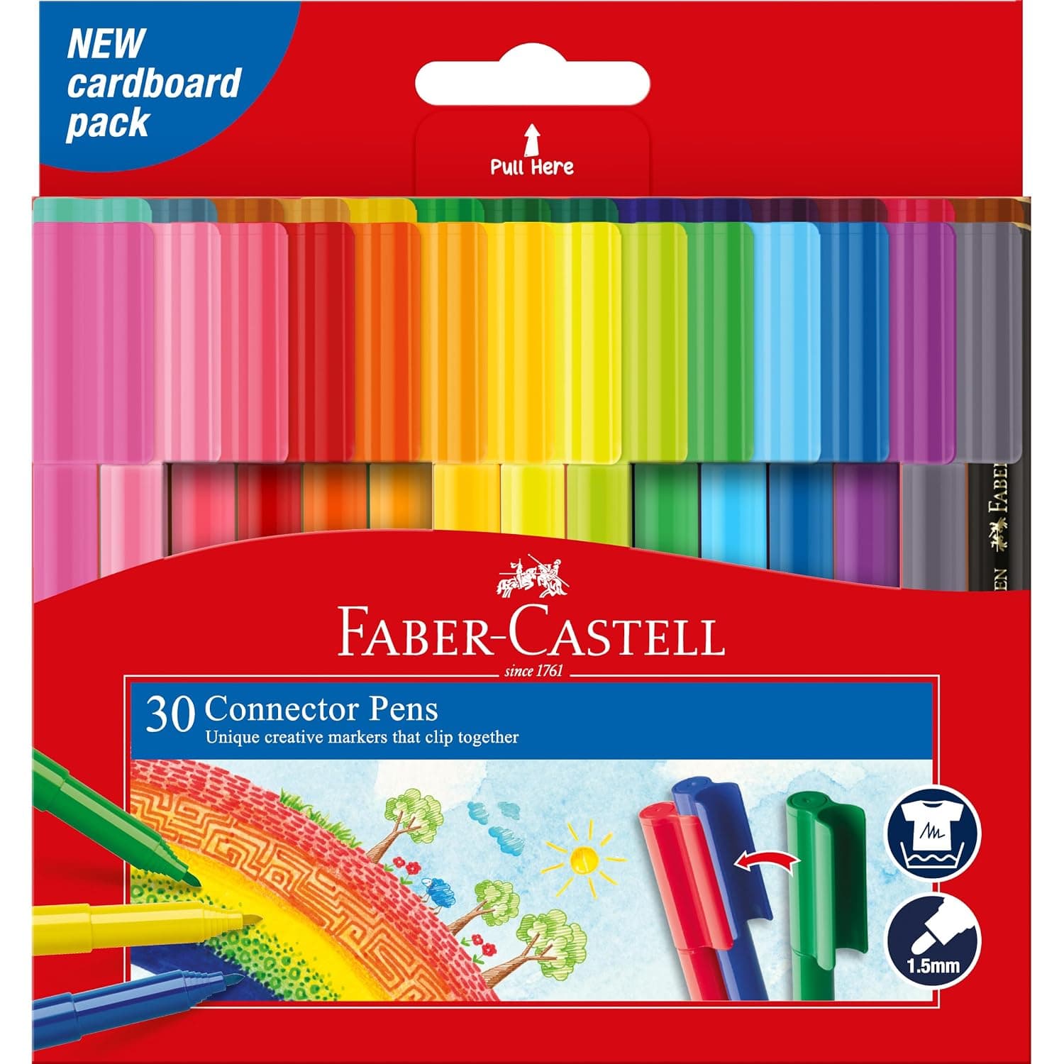 Faber-Castell Connector Pens 30-Piece Set, Multicolor