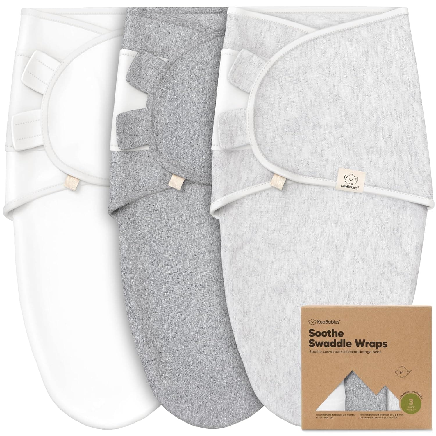 3-Pack Organic Baby Swaddle Sleep Sacks - Newborn Swaddle Sack, Ergonomic Baby Swaddles 0-6 Months, Swaddles for Newborns, Baby Sleep Sack, Baby Swaddle Blanket Wrap,Baby Essentials (Cloud Large)