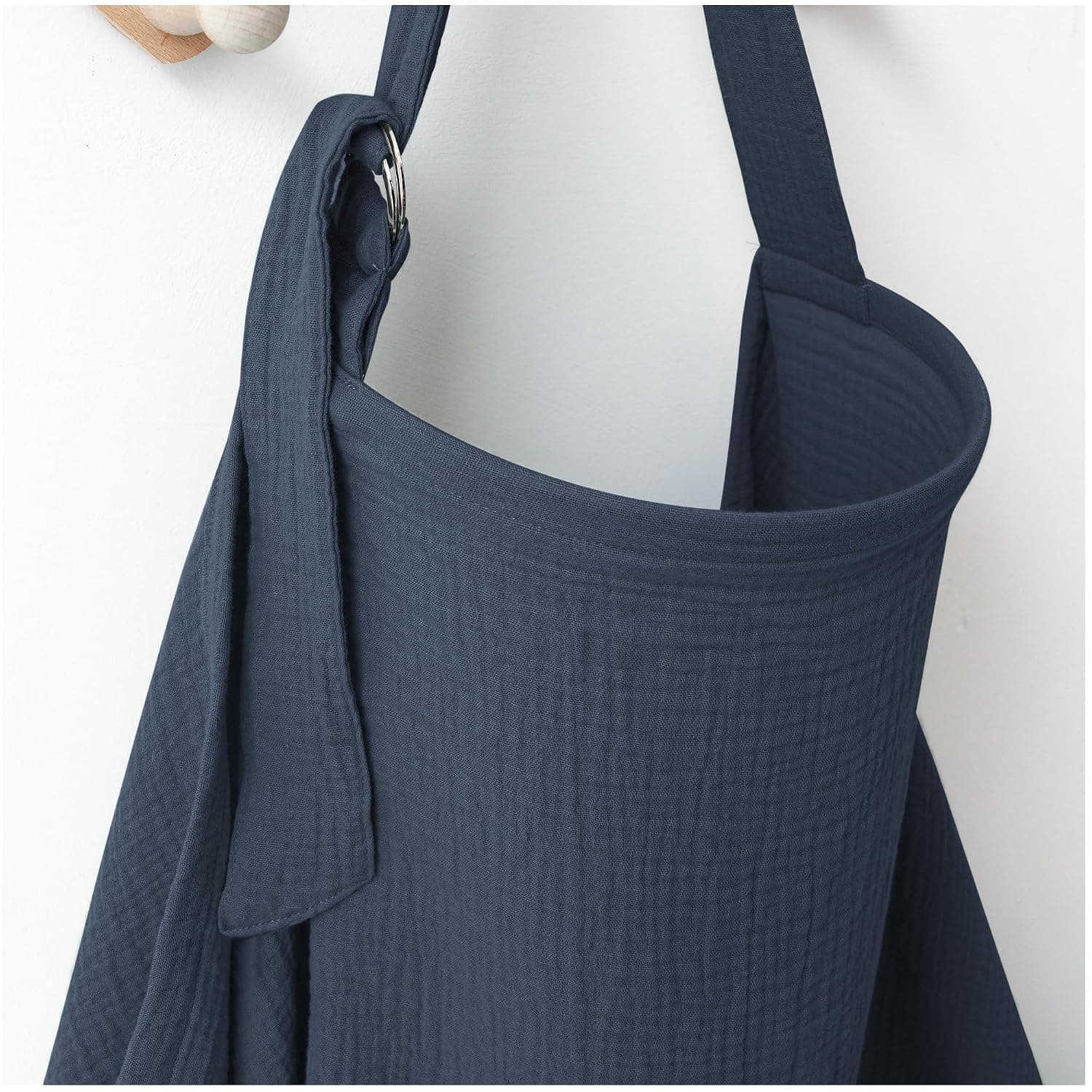 MairMore Muslin Nursing Covers for Breastfeeding, Privacy Breast Feeding Cover with Arch Neckline for Mom and Baby, Breathable 100% Cotton Nursing Apron Multi-use Stroller Cover | Large & Breathable Nursing Apron, Multi-Use Breastfeeding & Stroller Cover, Full Privacy for Mom & Baby (Sapphire)
