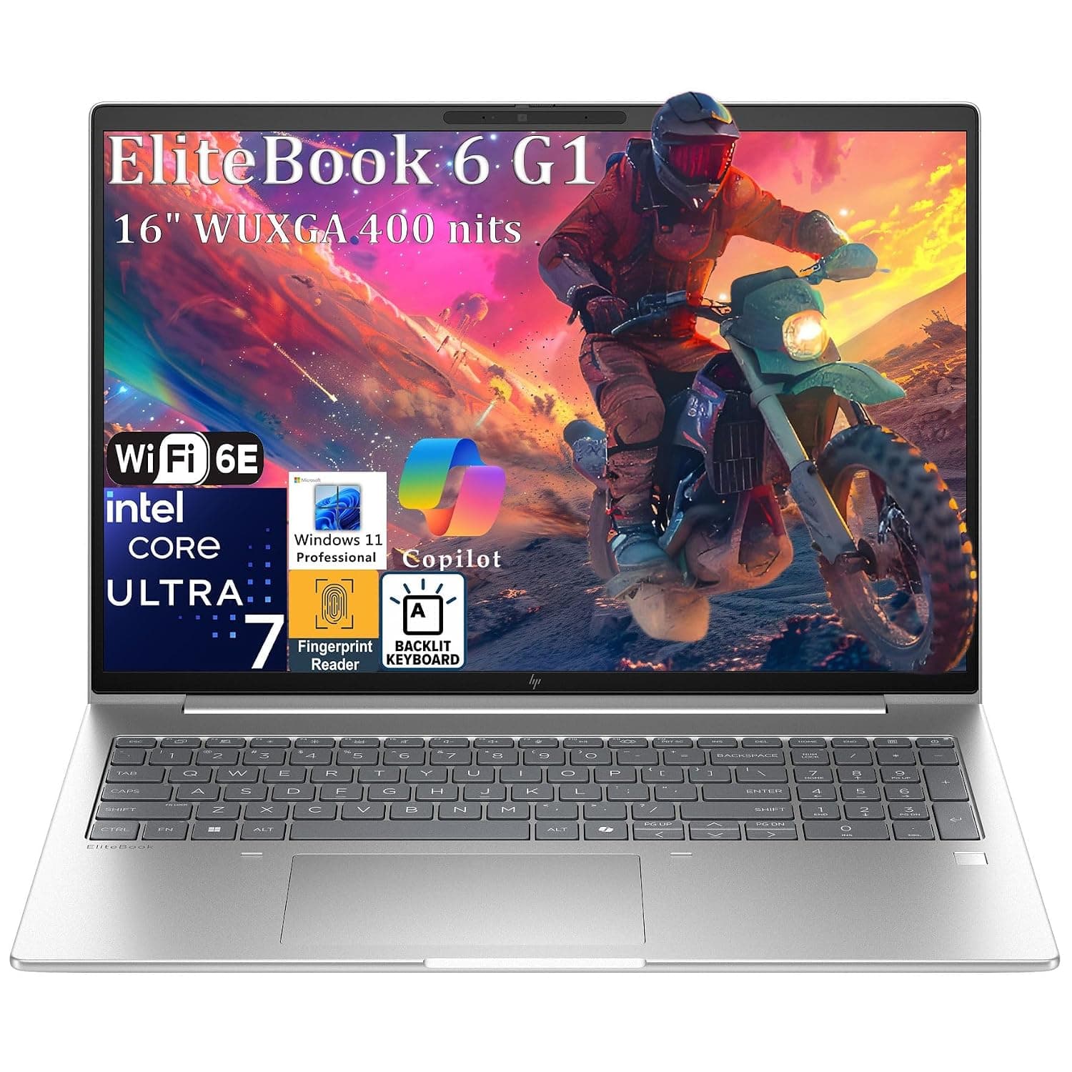 HP EliteBook Laptop Computer for Business, 6 G1i (Next gen of 660), Intel Ultra 7 255U, Copilot AI, 16" FHD+, Backlit Keyboard with Fingerprint Reader, Windows 11 Pro, (16GB DDR5 RAM, 256GB PCIe SSD)