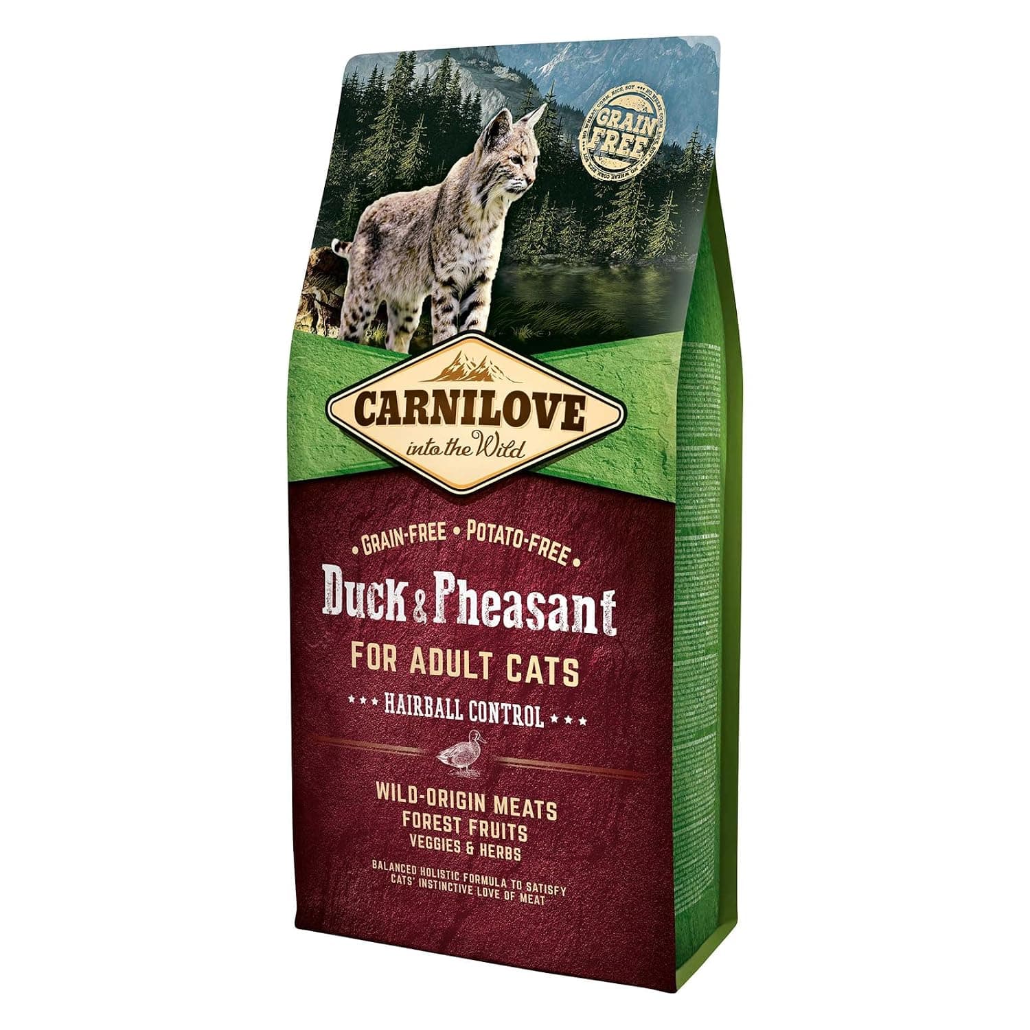 Carnilove Duck & Pheasant for Adult Cats – Hairball Control, 6 kg