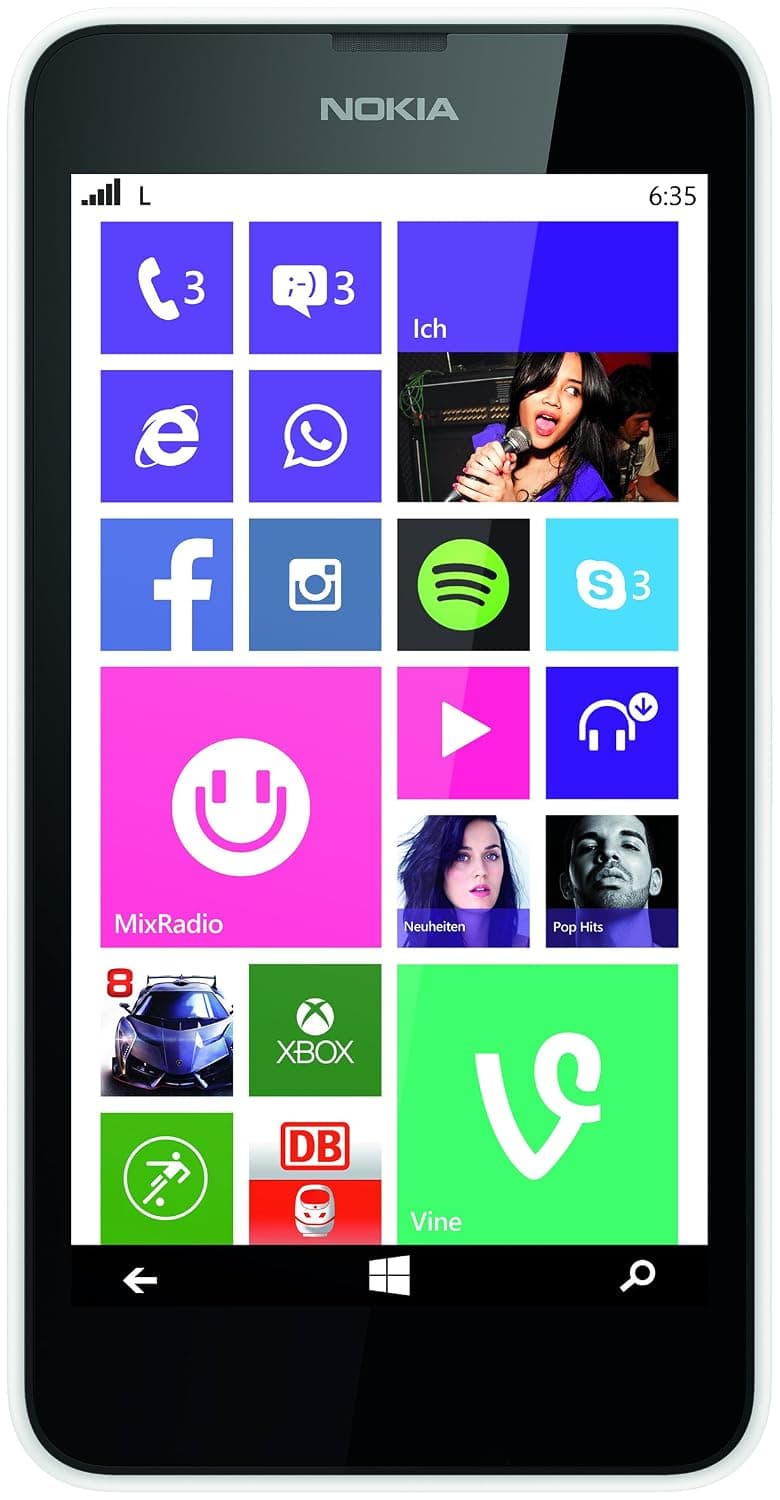 Nokia Lumia 635 Single-SIM 8GB ROM + 512MB RAM (GSM Only | No CDMA) Factory Unlocked 4G/LTE Smartphone (White Lumia) - International Version