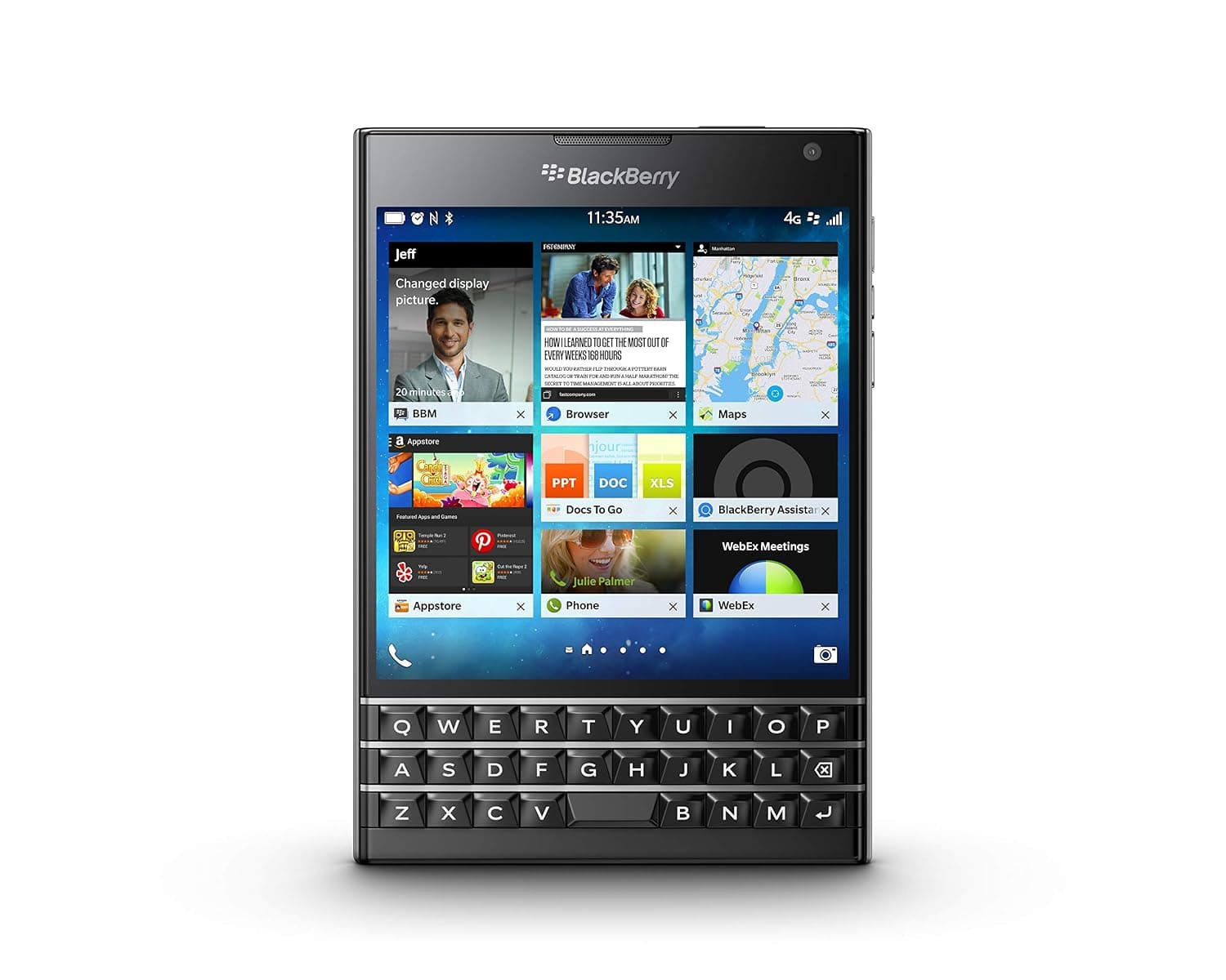 BlackBerry Qwertz Keypad 4G Lte Passport Smartphone - Black