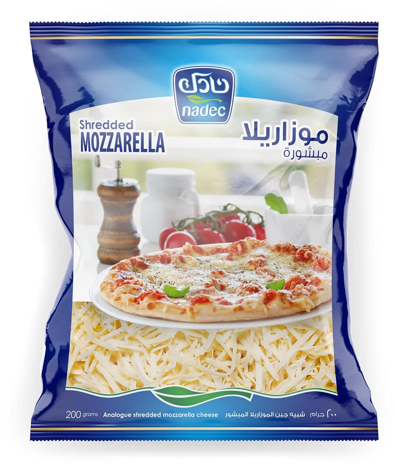 Nadec Shredded Mozzarella Cheese, 200 g