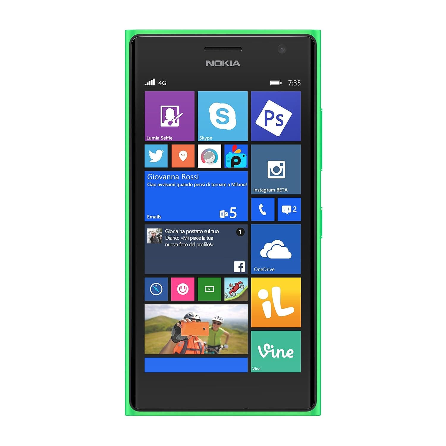 Nokia Lumia 735 Single-SIM 8GB ROM + 1GB RAM (GSM Only | No CDMA) Factory Unlocked 4G/LTE Smartphone (Green) - International Version