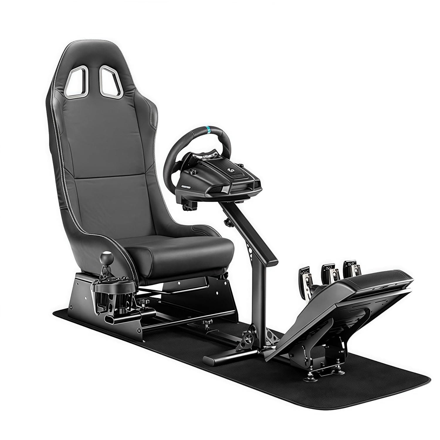 Racing Simulator Seat with Adjustable Steering Wheel Stand for Logitech G29, Thrustmaster, Xbox, PS4 - Comfortable Gaming Chair, Strong Steel Frame, Easy Assembly & Foldable Design