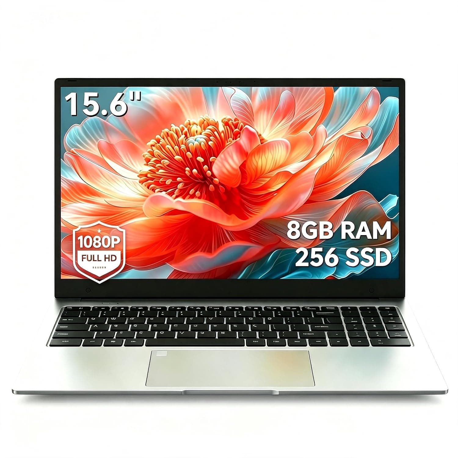 JUSTTHINK 15.6“ Laptop 8GB RAM 256GB SSD Laptops Computer, AMD Ryzen 3 3200U Slim Light Weight Notebook PC for Students Back to School, Business