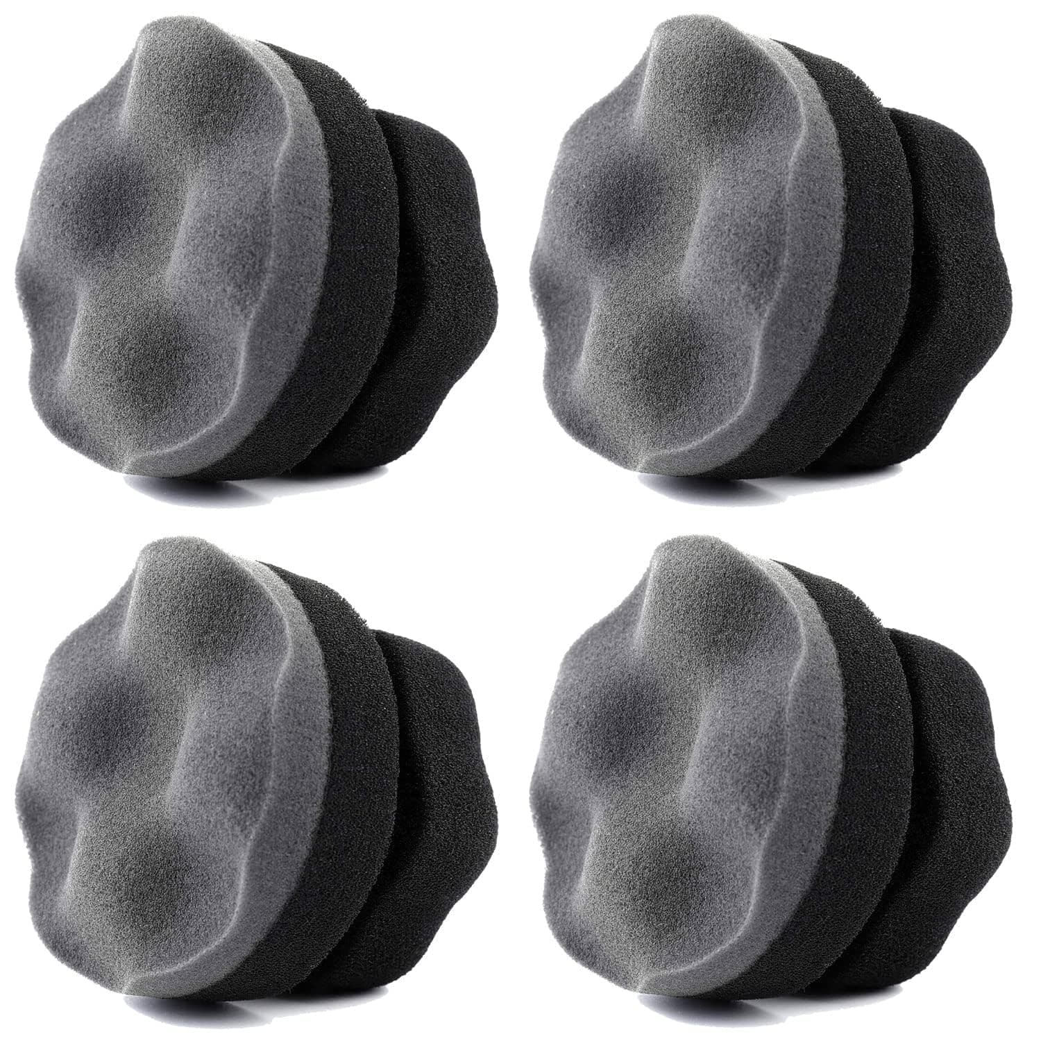Hex Grip Tire Shine Sponge, Reusable Dressing Applicator Pad, Car Detailing Supplies for Vinyl, Rubber & Trim, Wheel and Rim Care, 4-Pack
