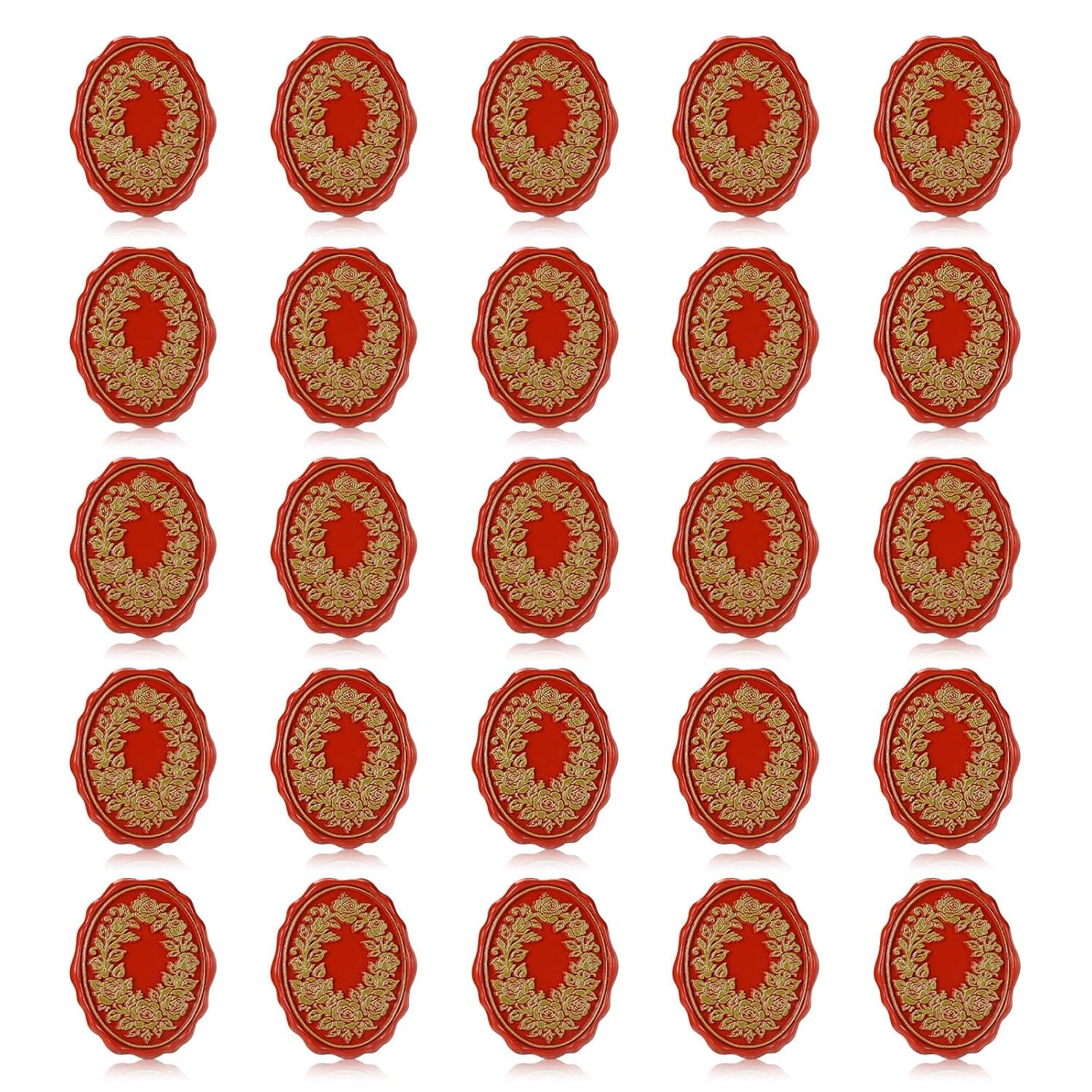 25pcs Wax Seal Stickers, Rose Designs Wedding Invitation Envelope Seal Stickers Adhesive Wedding Envelope Sticker for Invitations Gift Wrapping DIY Projects