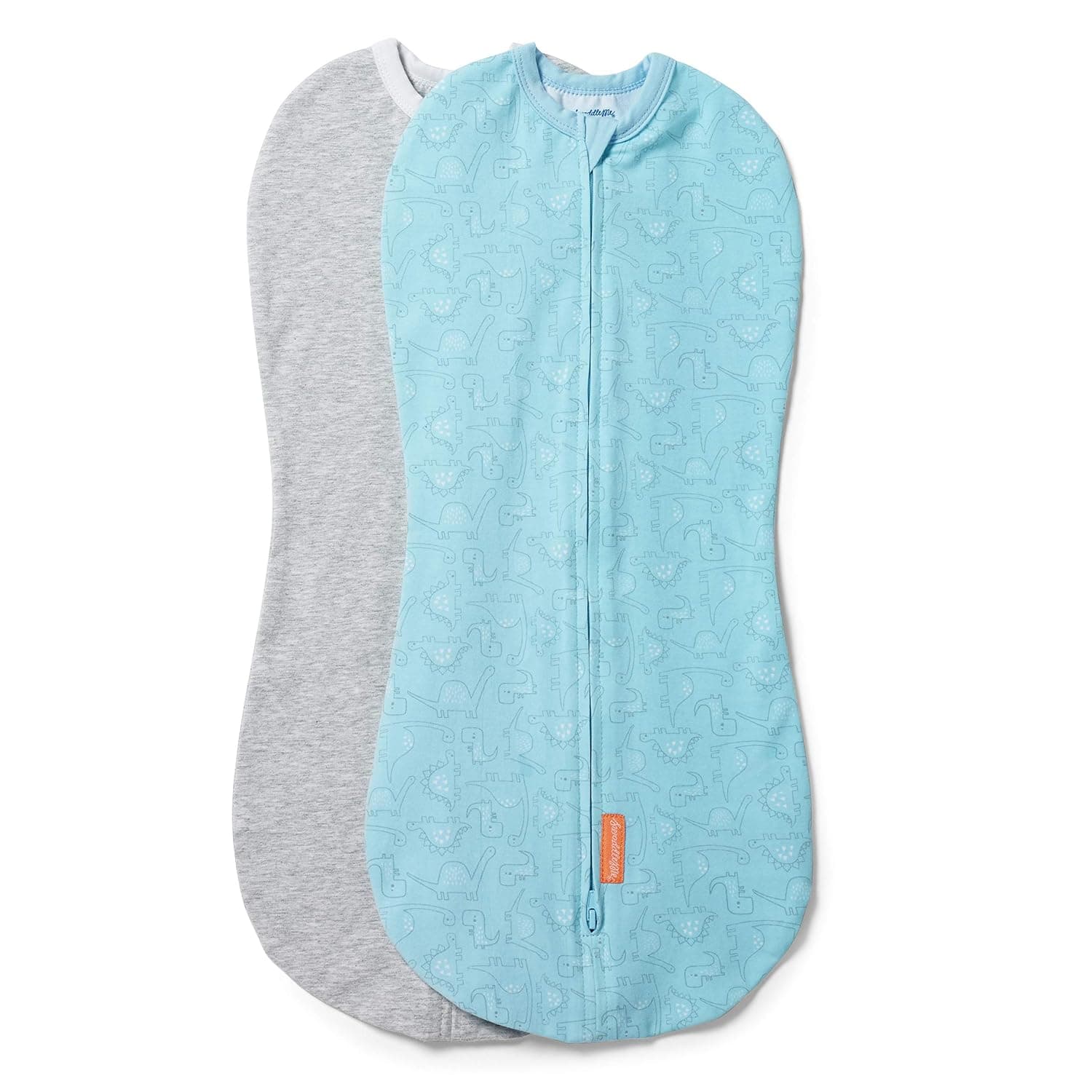 SwaddleMe by Ingenuity - Pod Baby Swaddle, 1.0 TOG, 2pk, Dino Jam, 0-2 M
