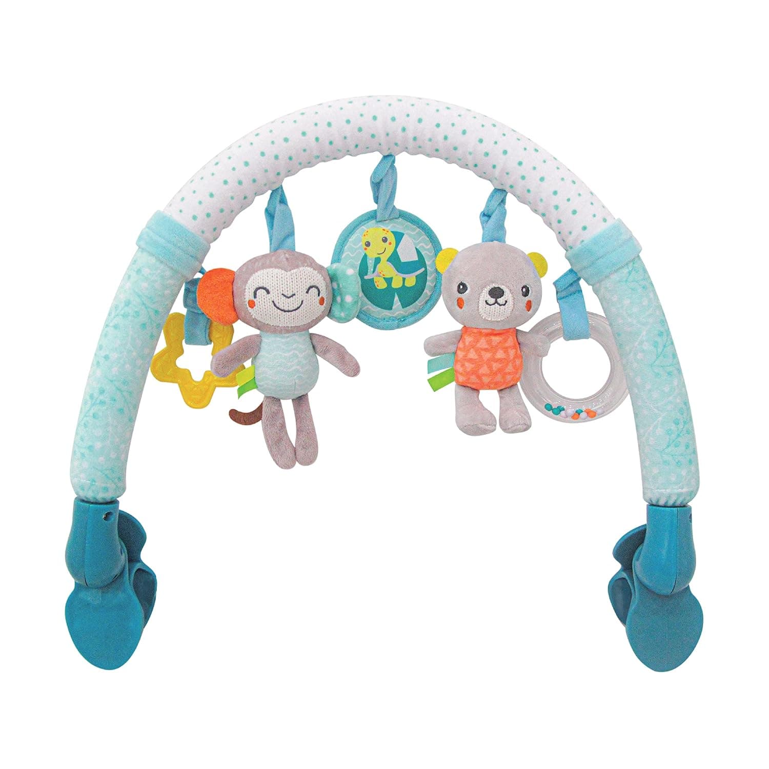 The Moon Brand Jungle Friends Activity Toy Bar, Hanging Toy, Play Arch Stroller Crib Pram Activity Bar, Plush Toy 0m+ - Jungle Friends