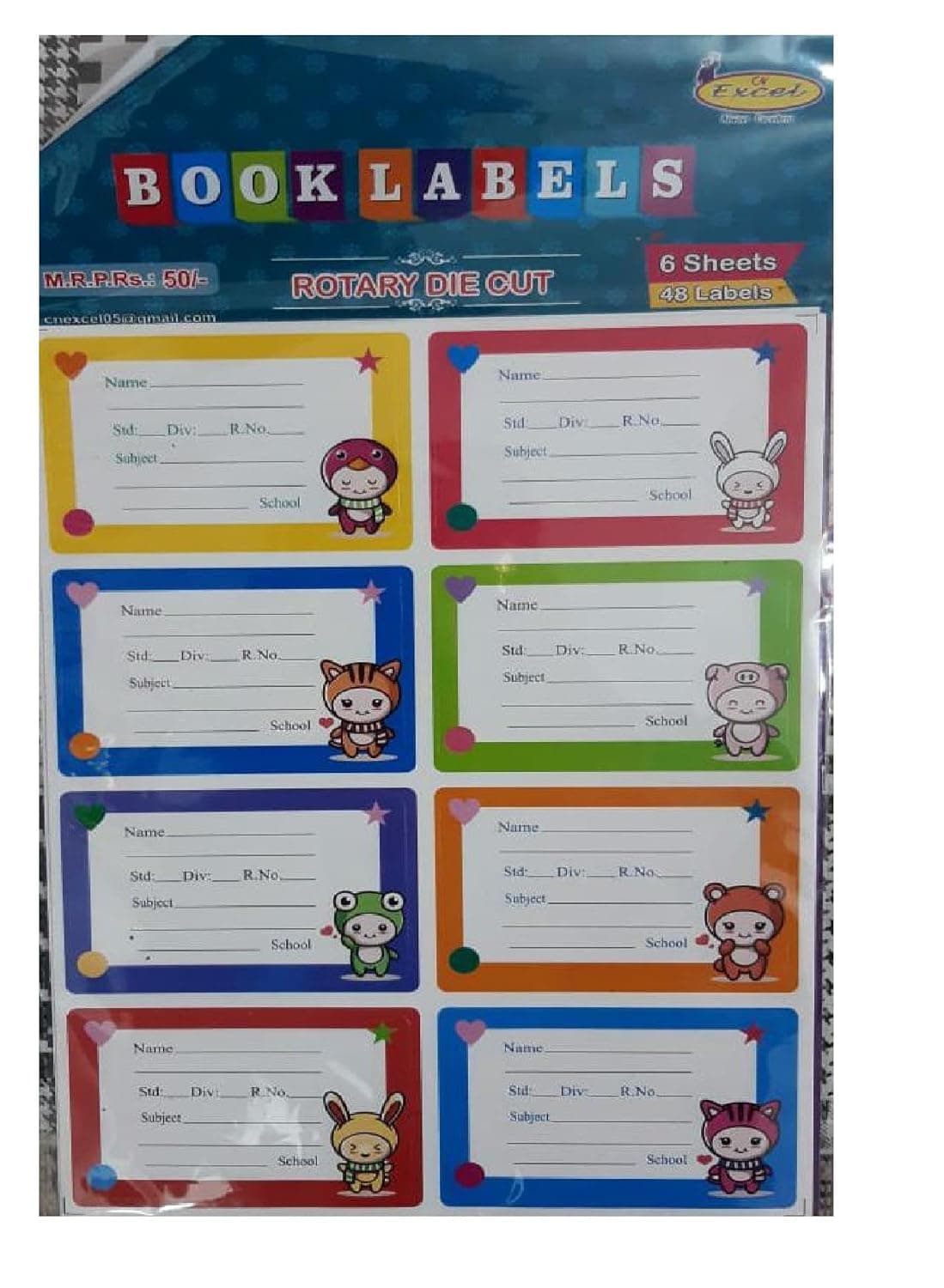 BNB School 48 Labels Pack