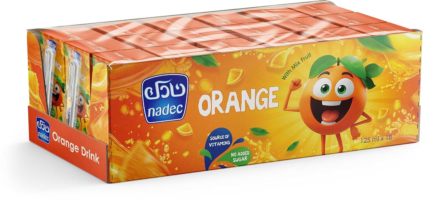 Nadec Long Life Orange Juice 18 x 125 ml