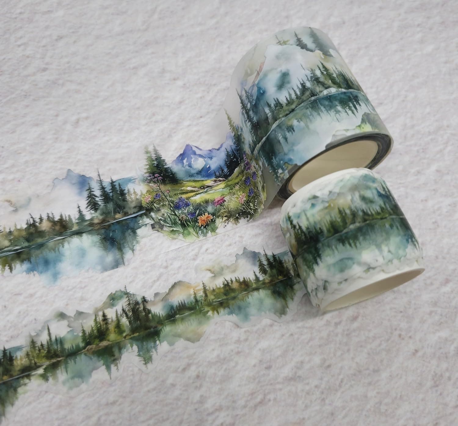 Mountain Woodland washi sticker tapes for Scrapbook Journals, Crafts, Planners, Party Decorations, DIY Diary Decor, Children's Gifts, and Wrapping (Mountain forests PET & laser cut washi tape)