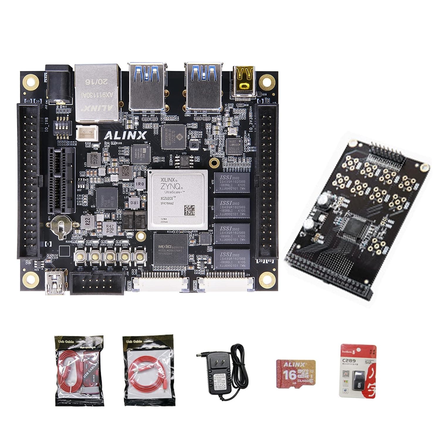 AXU2CGB: Xilinx Zynq UltraScale+ MPSoC ZU2CG FPGA Board with Customzied Fan Vitis-AI DPU 2GB DDR4 8GB EMMC (AN706 Package)