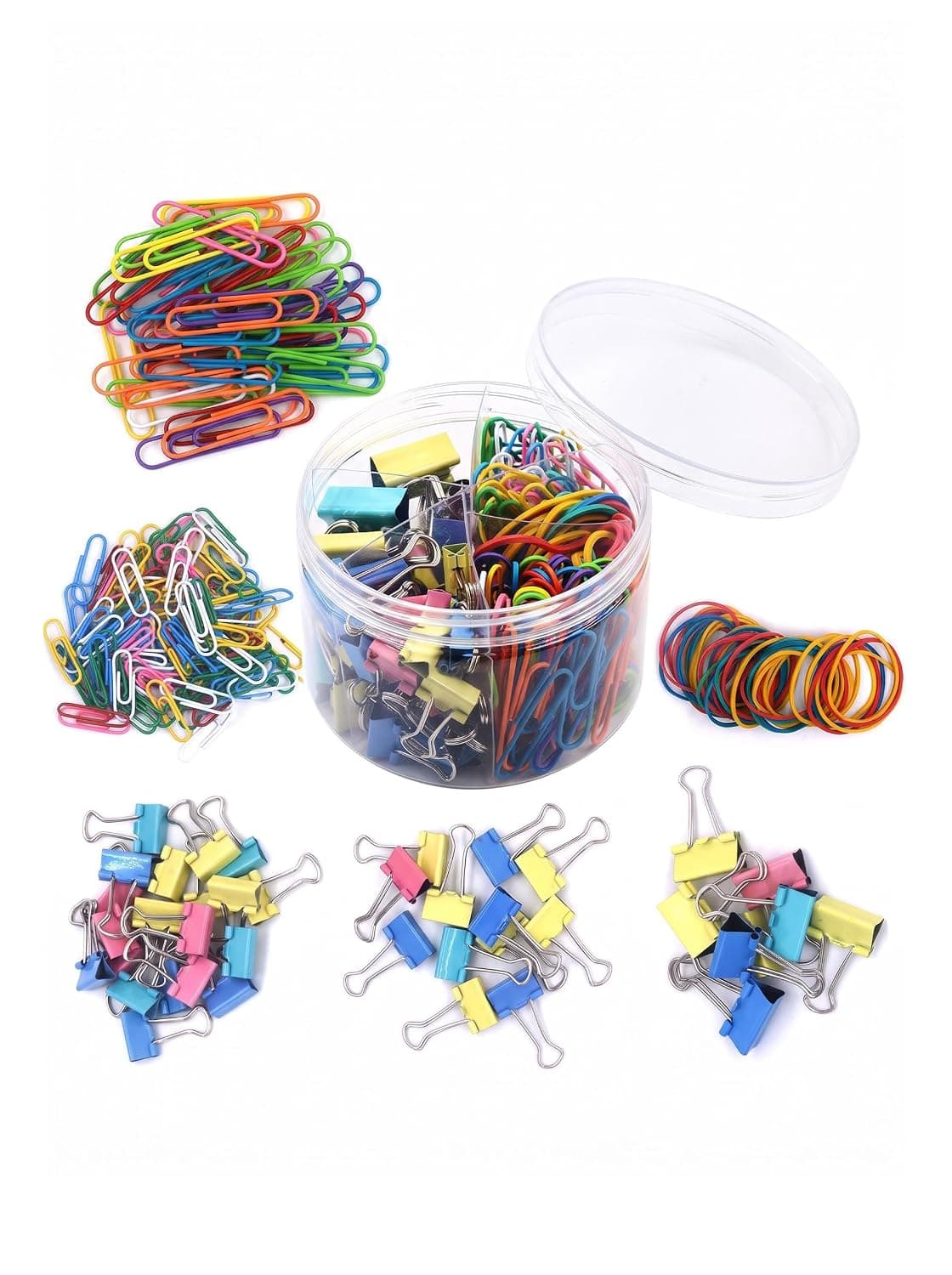 240 Pcs Mixed Binder and Paper Clips Set, Colored Office Fasteners, Multi-Size Document Clips for Daily Desk Sorting and Office Use