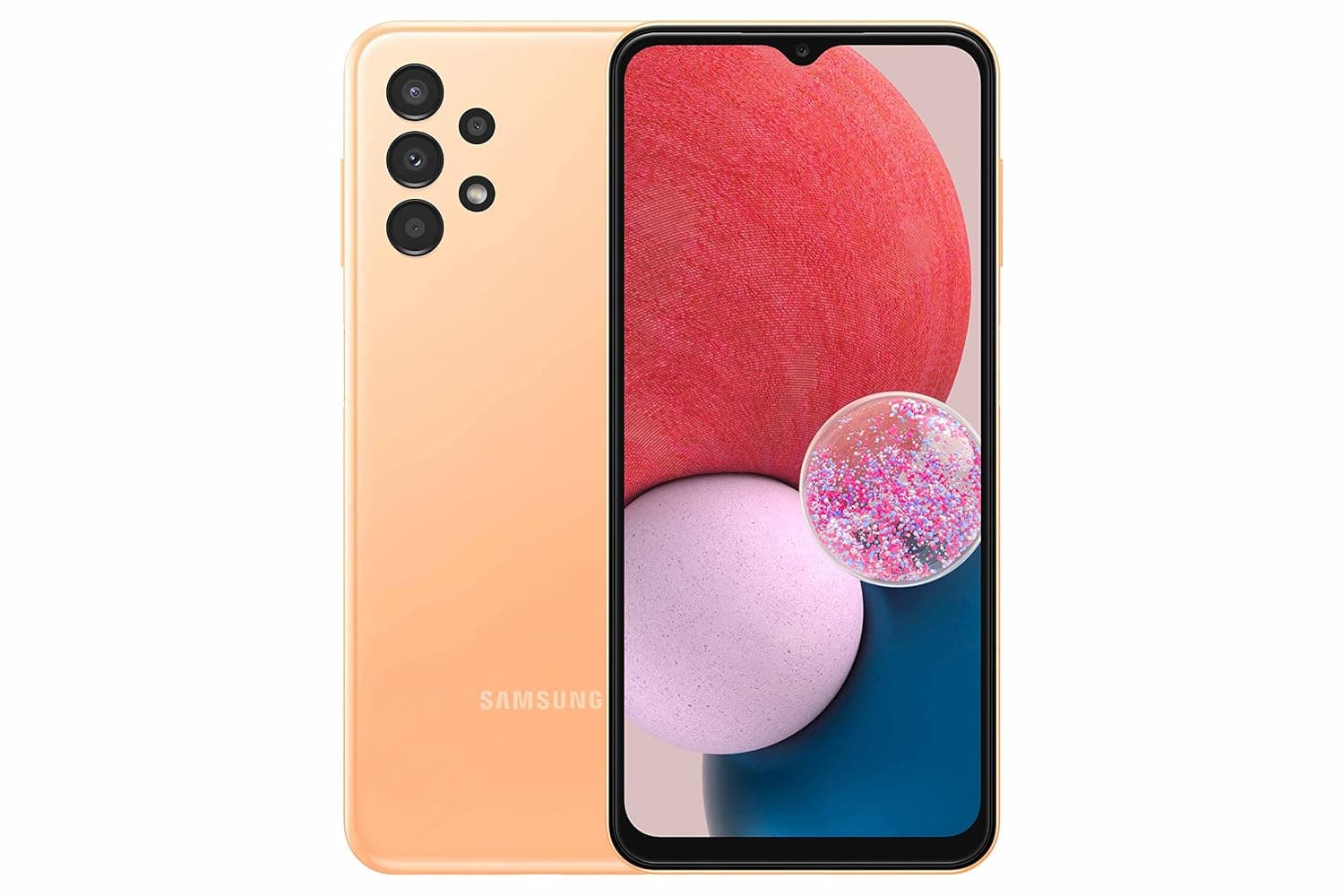 SAMSUNG Galaxy A13 LTE Android Smartphone, 128GB, 4GB RAM, Dual Sim Mobile Phone, Peach (KSA Version)