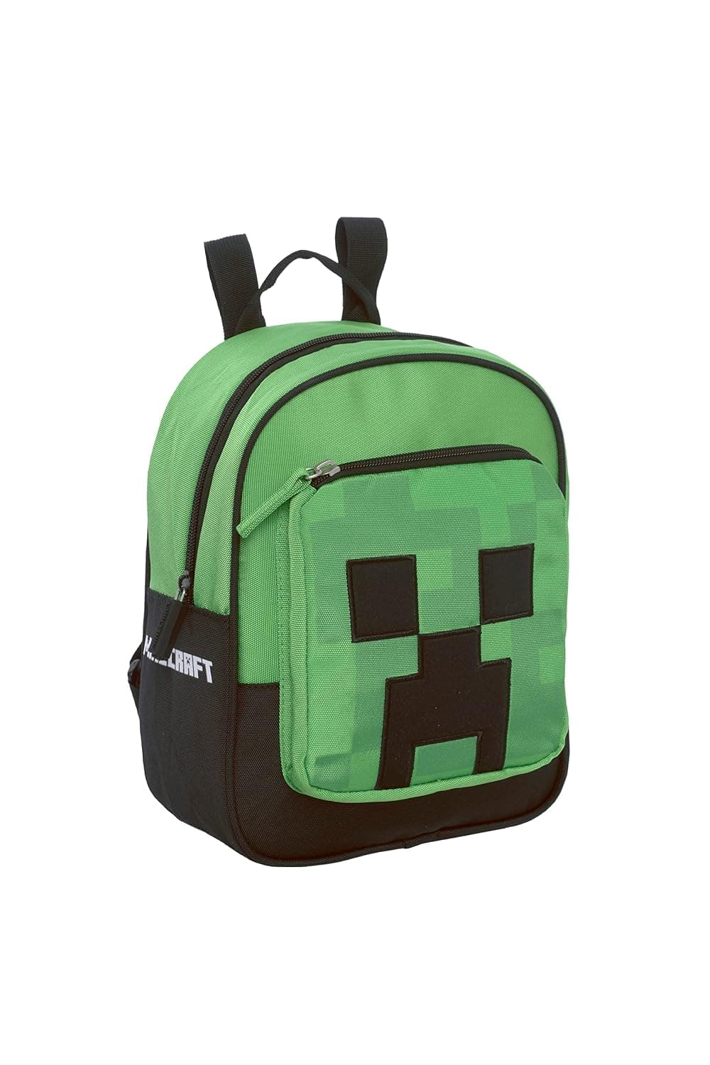 Minecraft – Ideal for Kindergarten and Leisure, with Padded and Adjustable Shoulder Straps, Thermoformed Back and Base, Main Compartment and Front Pocket with Zip Closures, 33 x 22 Hx10 cm, Green and