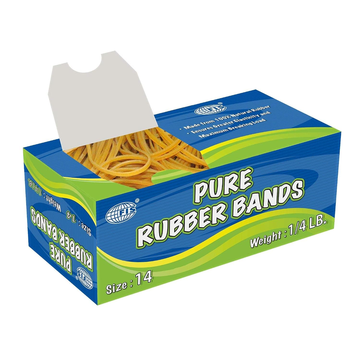 FIS Pure Rubber Bands 14 Size, 1/4 LB - FSRB14