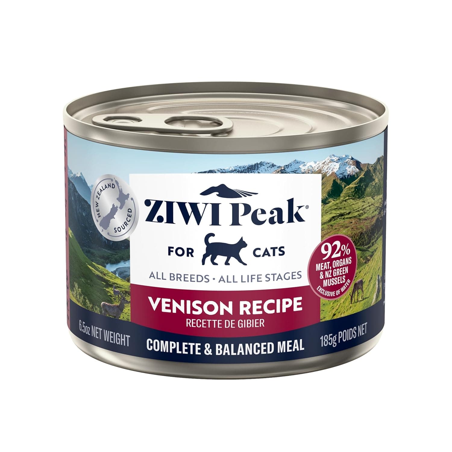 ZIWI Peak Canned Wet Cat Food – All Natural, High Protein, Grain Free, Limited Ingredient, with Superfoods (Venison, Case of 12, 6.5oz Cans)