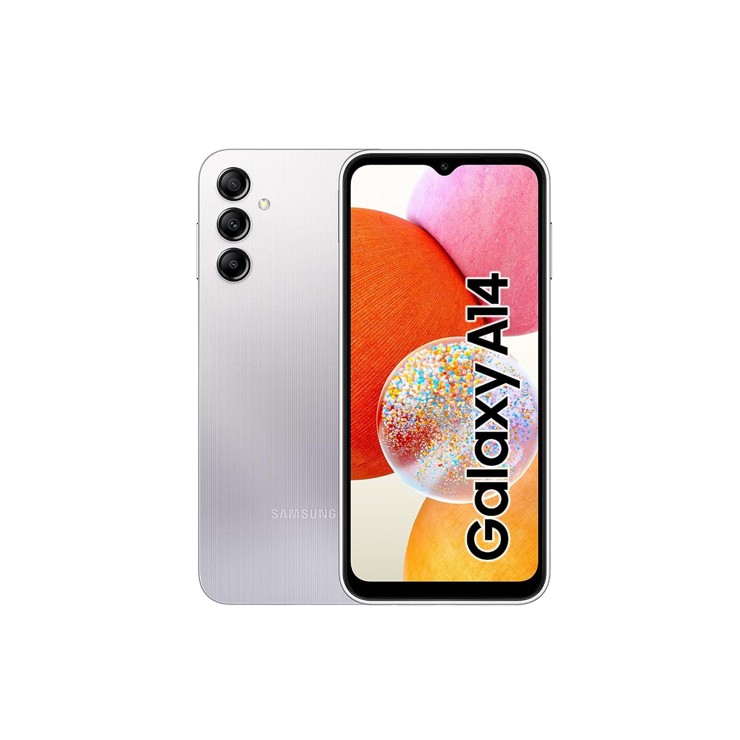 Samsung Galaxy A14 LTE, 128GB Storage, 4GB RAM, Silver, Dual SIM, Android Smartphone (KSA Version)