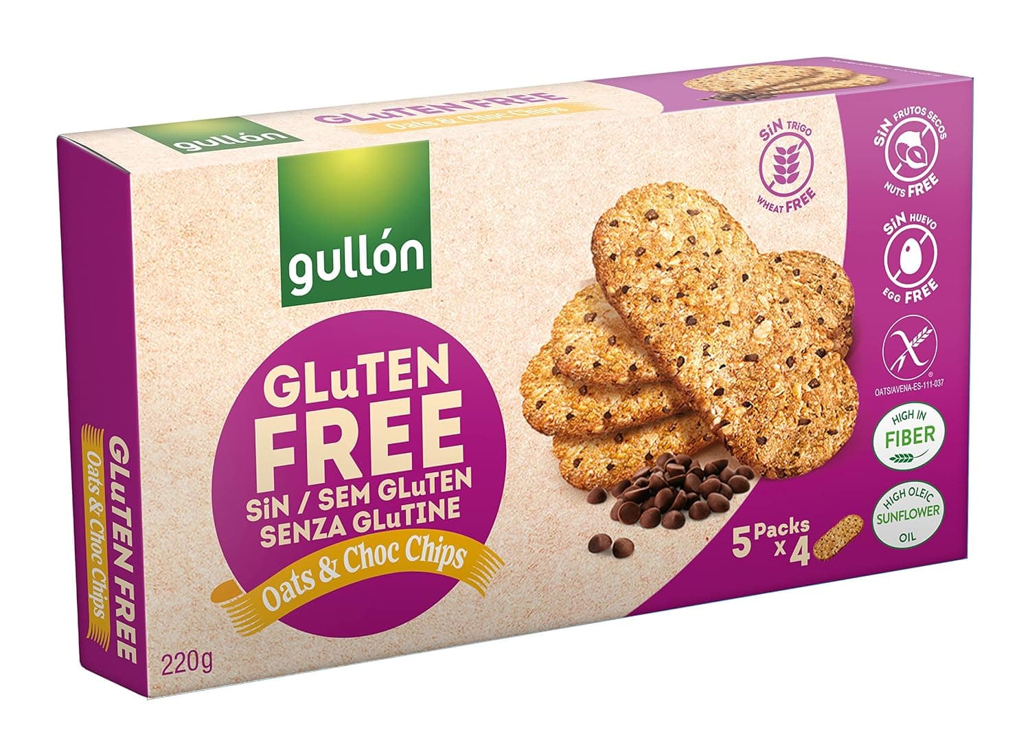GULLON Gluten Free OATS & CHOCO CHIPS 220G
