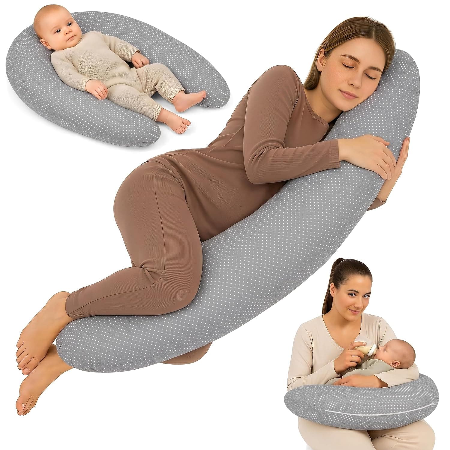 Maternity And Nursing Pillow 190cm Body Support Cushion For Side Sleeping Perfect For Comfort And Relaxation Ideal For Expecting Mothers C Shape Oeko-Tex