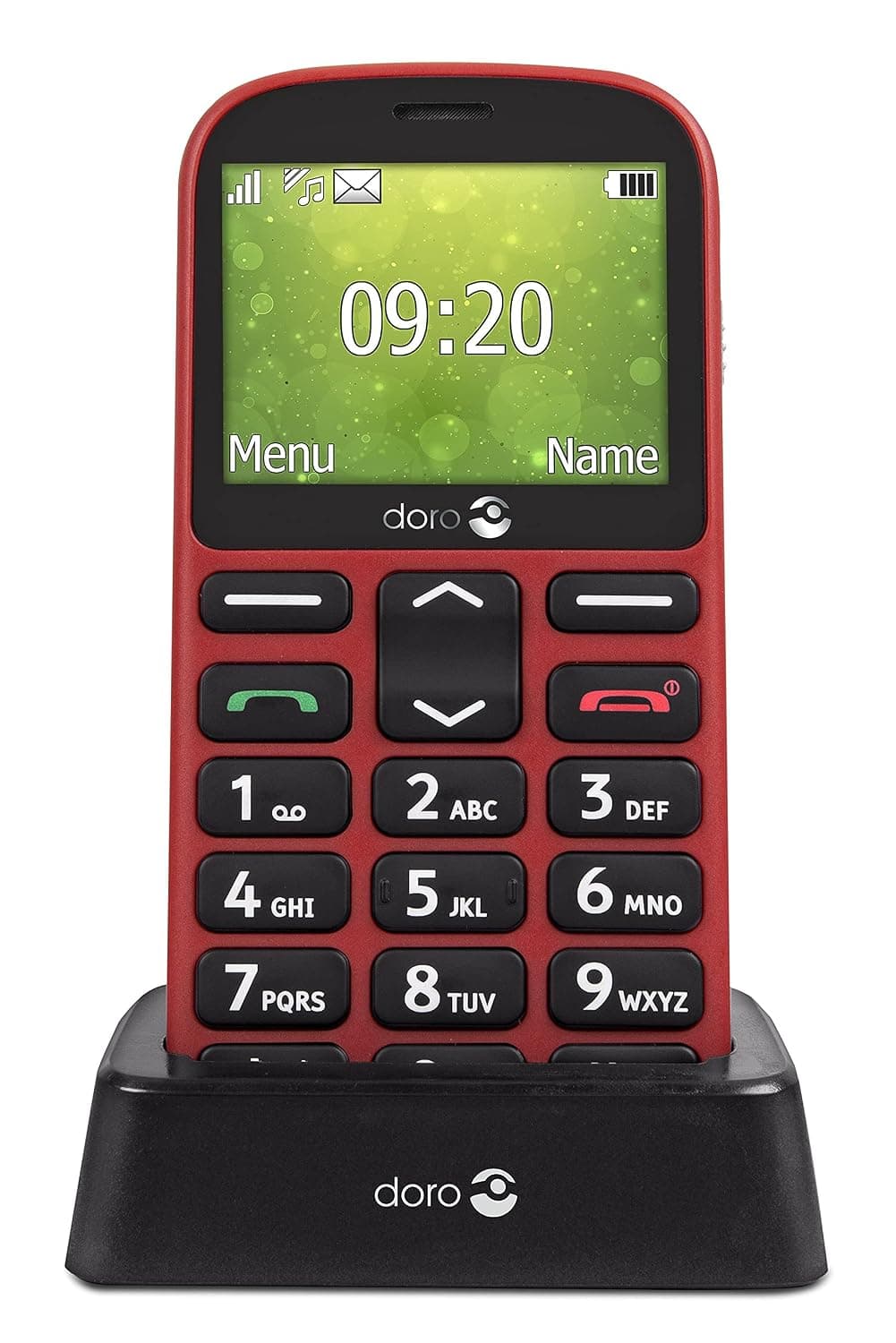 Doro 1361 Dual-SIM 64MB ROM + 8MB RAM (GSM Only | No CDMA) Factory Unlocked 4G/LTE Cell Phone (Red) - International Version…