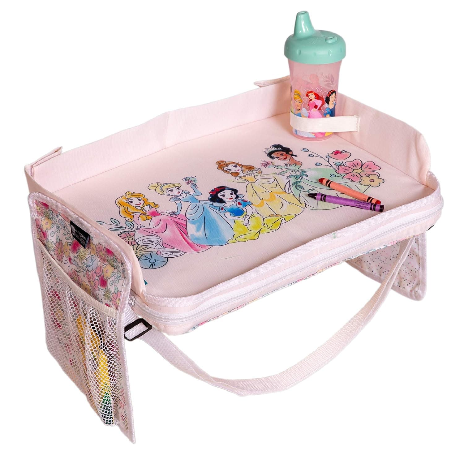 J.L. Childress Disney Baby by 3-in-1 Travel Tray & iPad Tablet Holder, Car Seat Lap Tray for Toddlers & Kids, Princess, 12x16x3 Inch (Pack of 1)