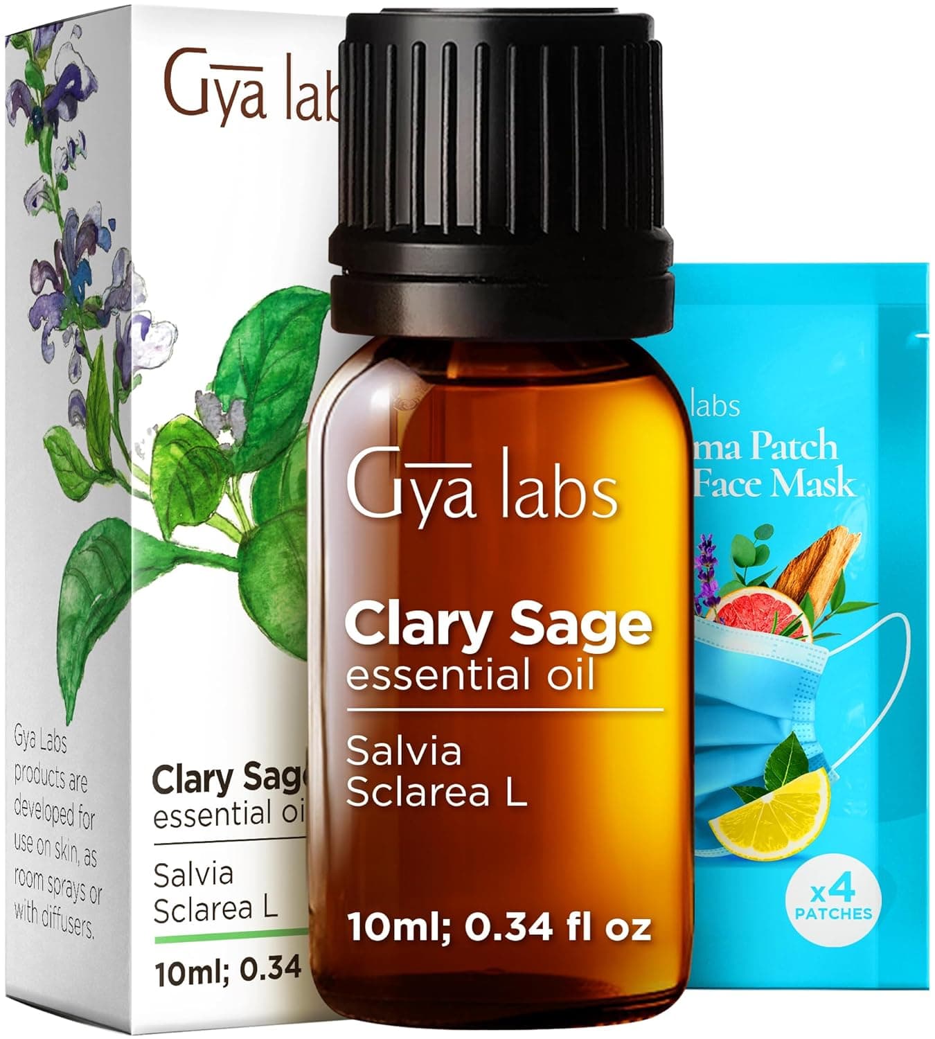 Gya Labs Clary Sage Essential Oil for Diffuser - 100% Natural Clary Sage Oil Essential Oil - Clary Sage Essential Oil for Skin, Hair, & Aromatherapy - Fragrant Aromatherapy Oils (0.34 fl oz)