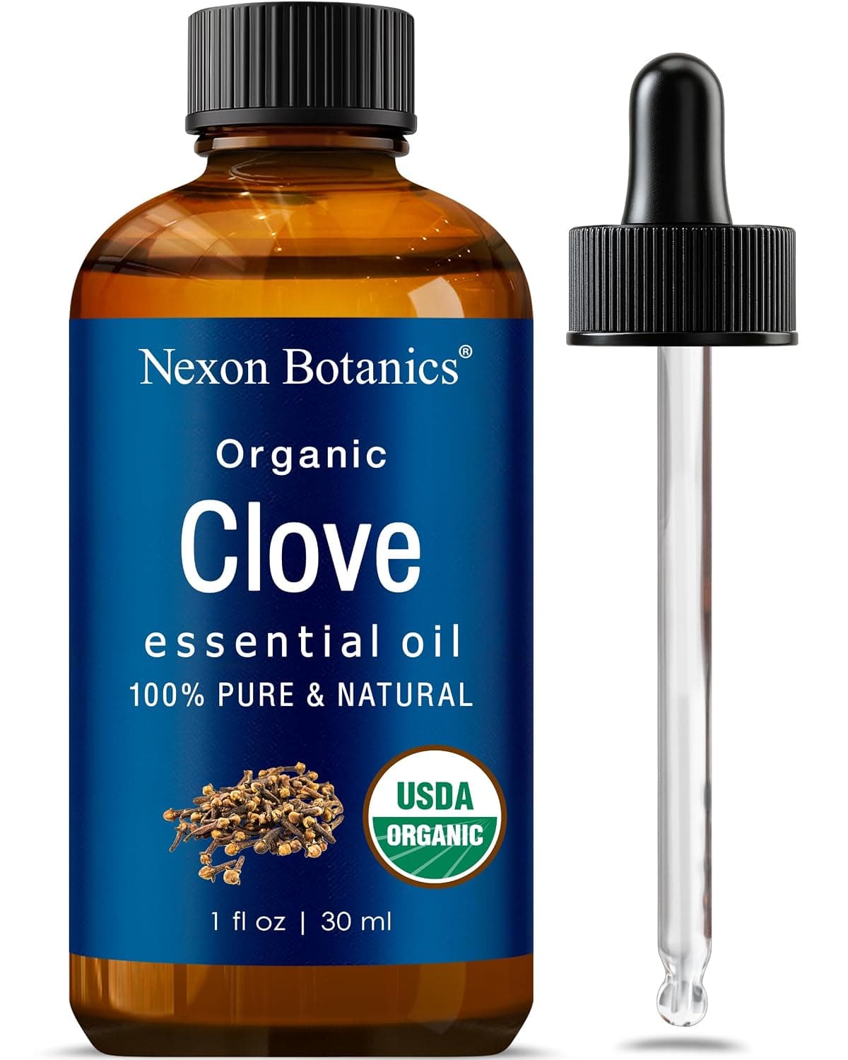 Organic Clove Essential Oil 30 ml - Pure, Natural, Undiluted for Toothache, Sore Muscles, Skin & Hair Care - Soothing Clove Bud Essential Oil - Nexon Botanics