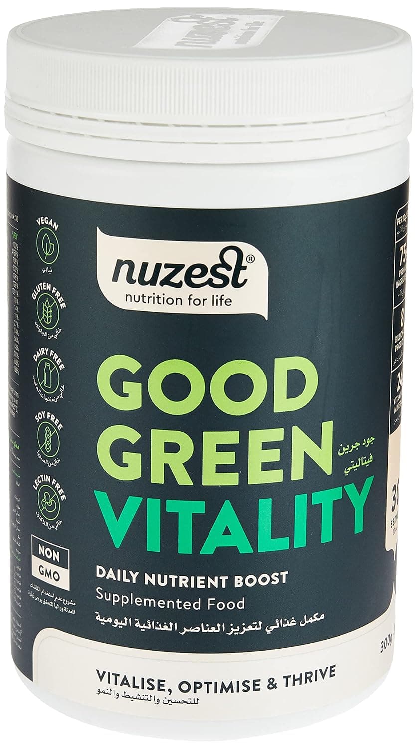 Nuzest - Good Green Vitality 300g 30 Servings Filled with Vitamins, Minerals & Essential Nutrients 100% Plant Based Powder Daily Boost