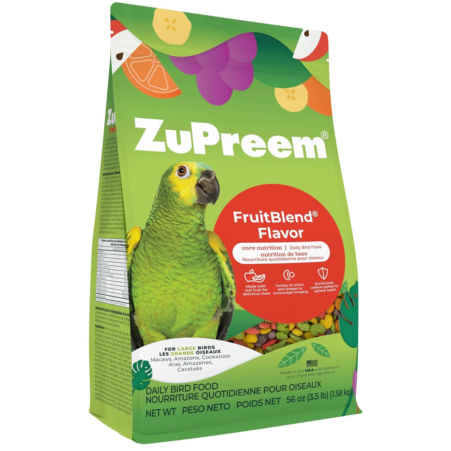 Zupreem Birds Fruitblend Large Birds - 1.6 Kg