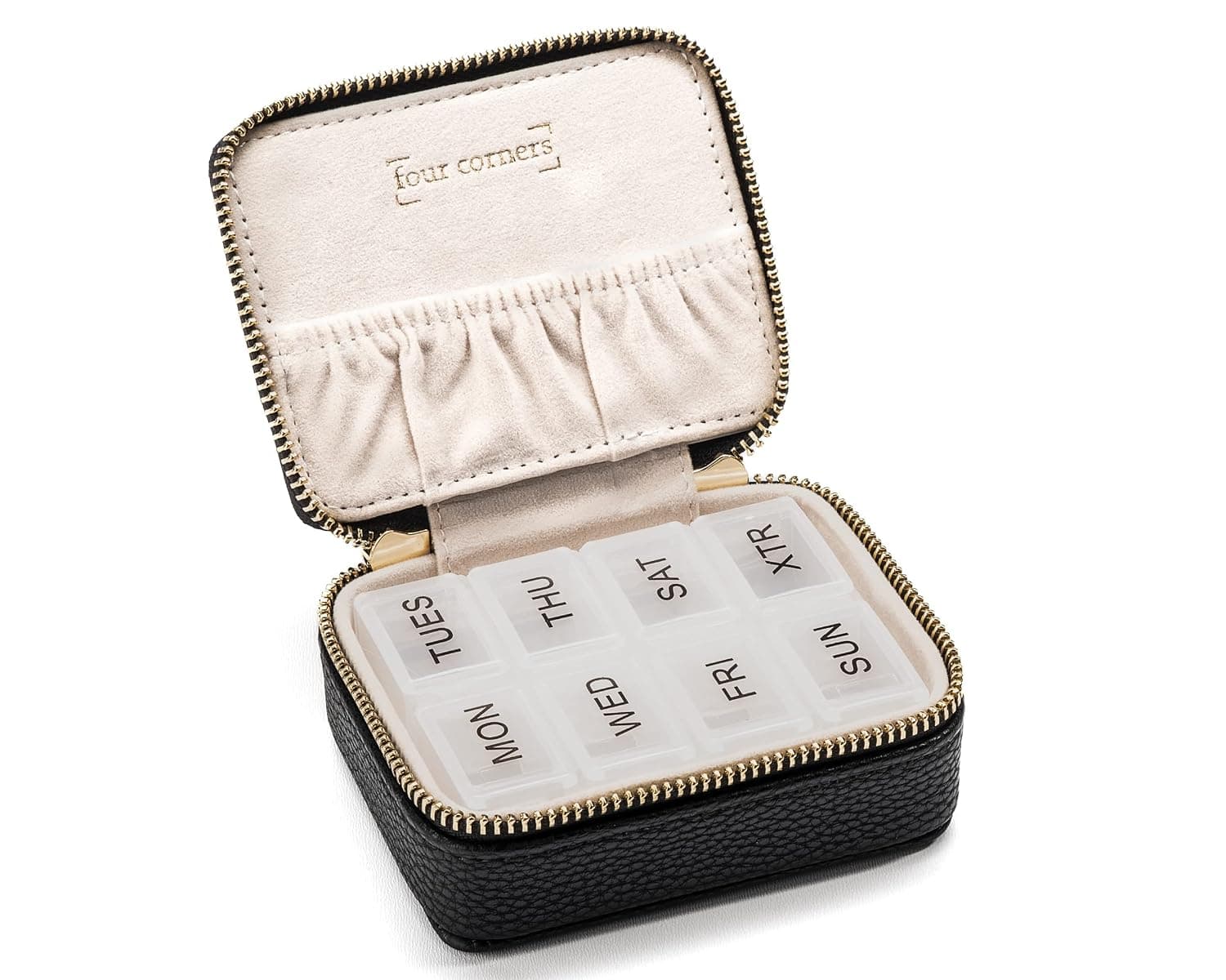 Travel Medicine Box with Removable Seven-Day Vitamin & Supplement Organizer - Travel Pill Organizer