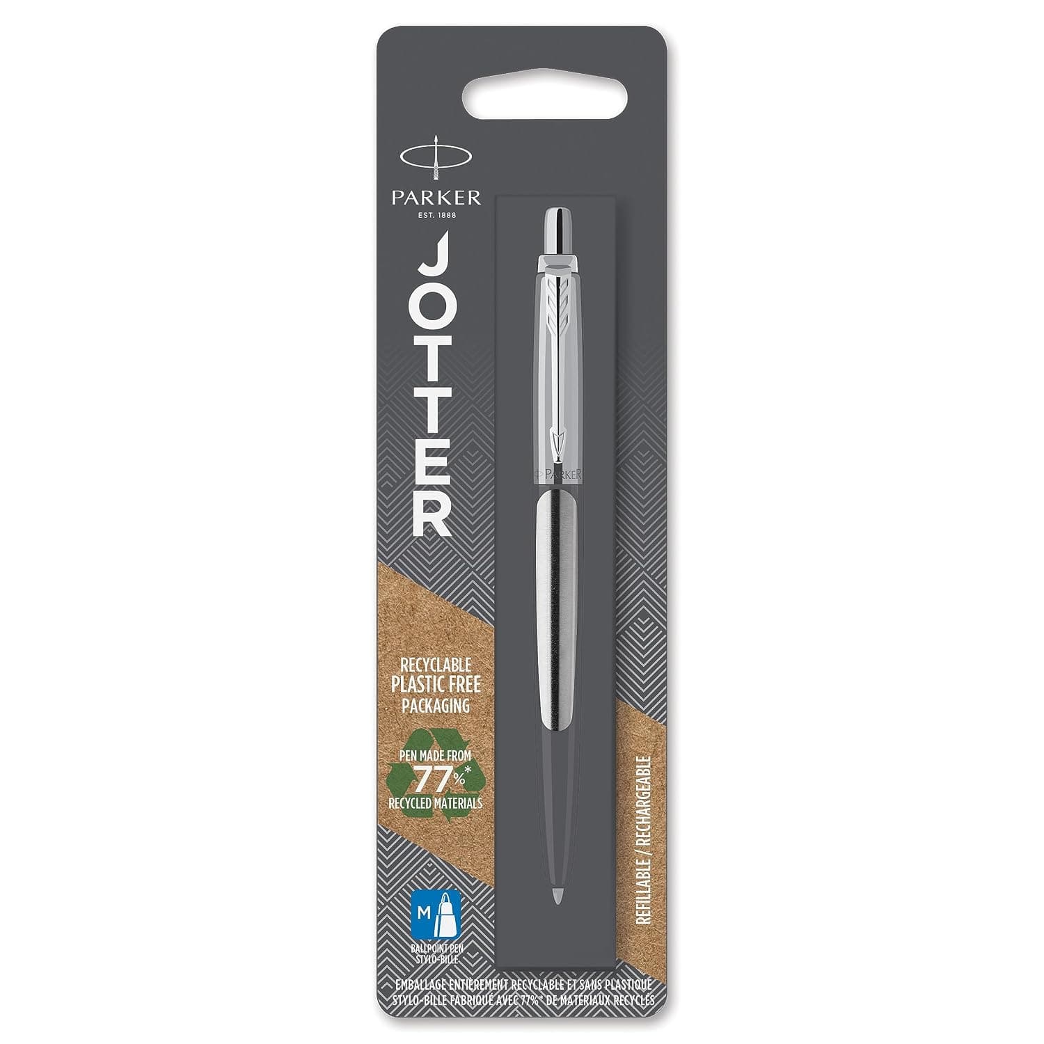 Parker Jotter Stainless Steel CT Ballpoint Pen, Blister pack