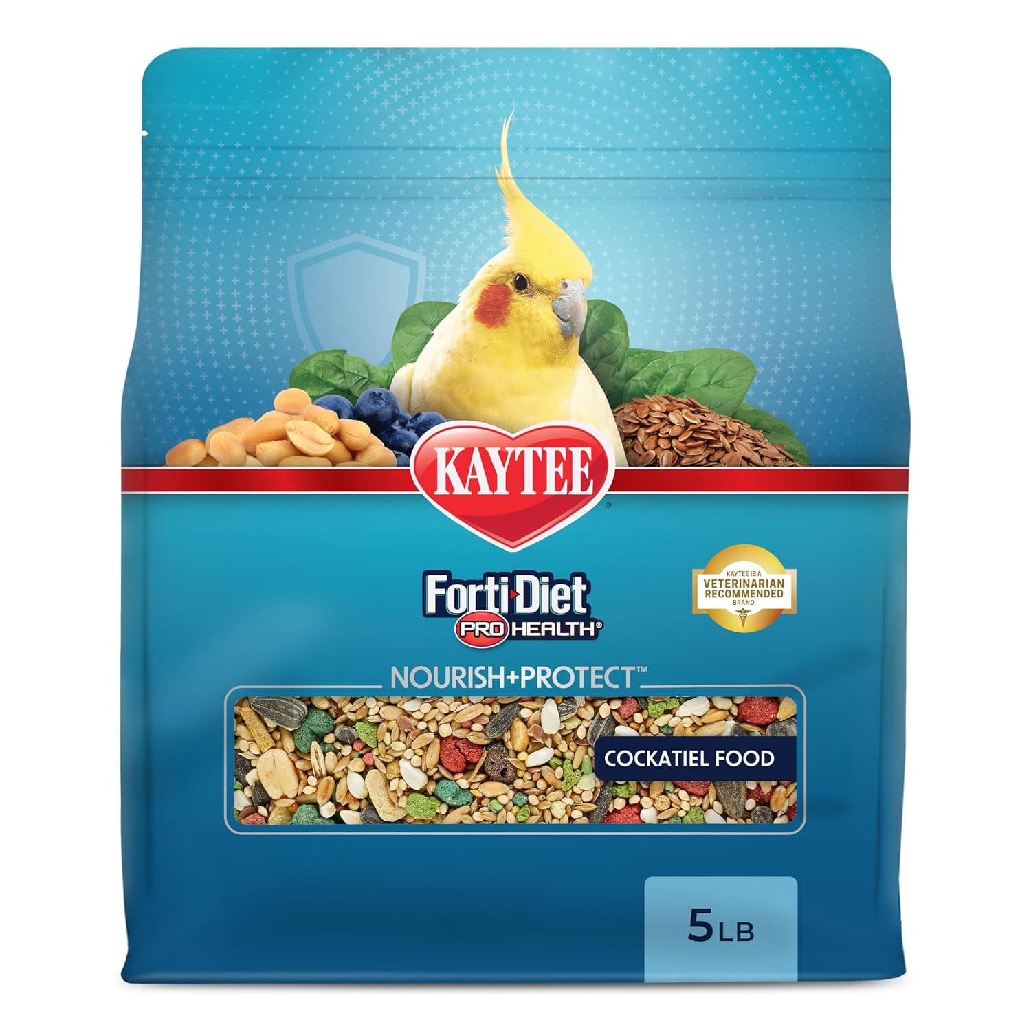 Kaytee Forti-Diet Pro Health Cockatiel Pet Bird Food, 5 Pound